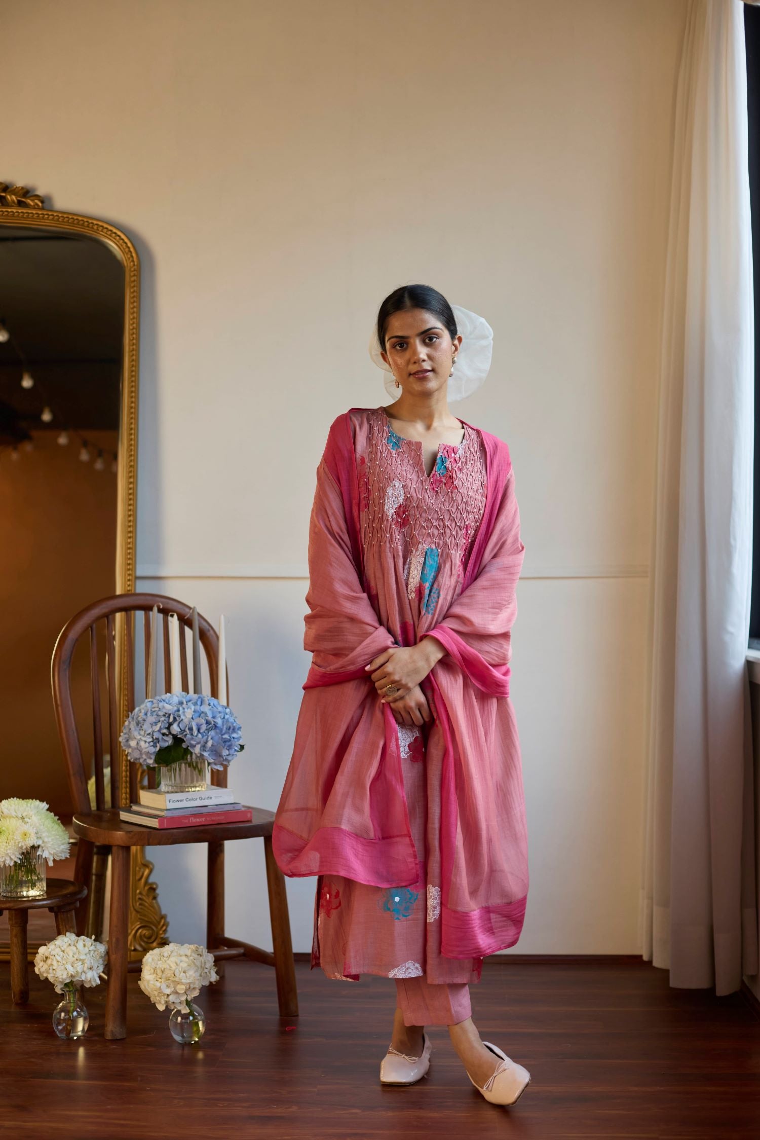 Juanita- ROSE SMOCKING SET