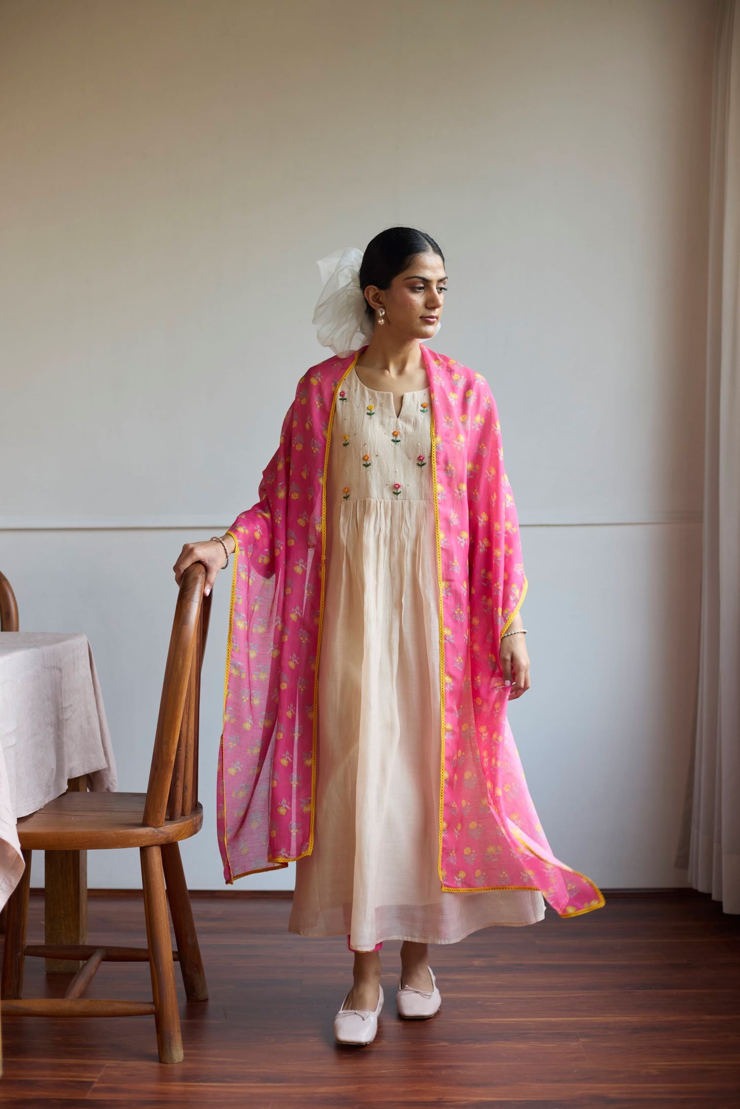 Juanita- TAUPE HOT PINK SET