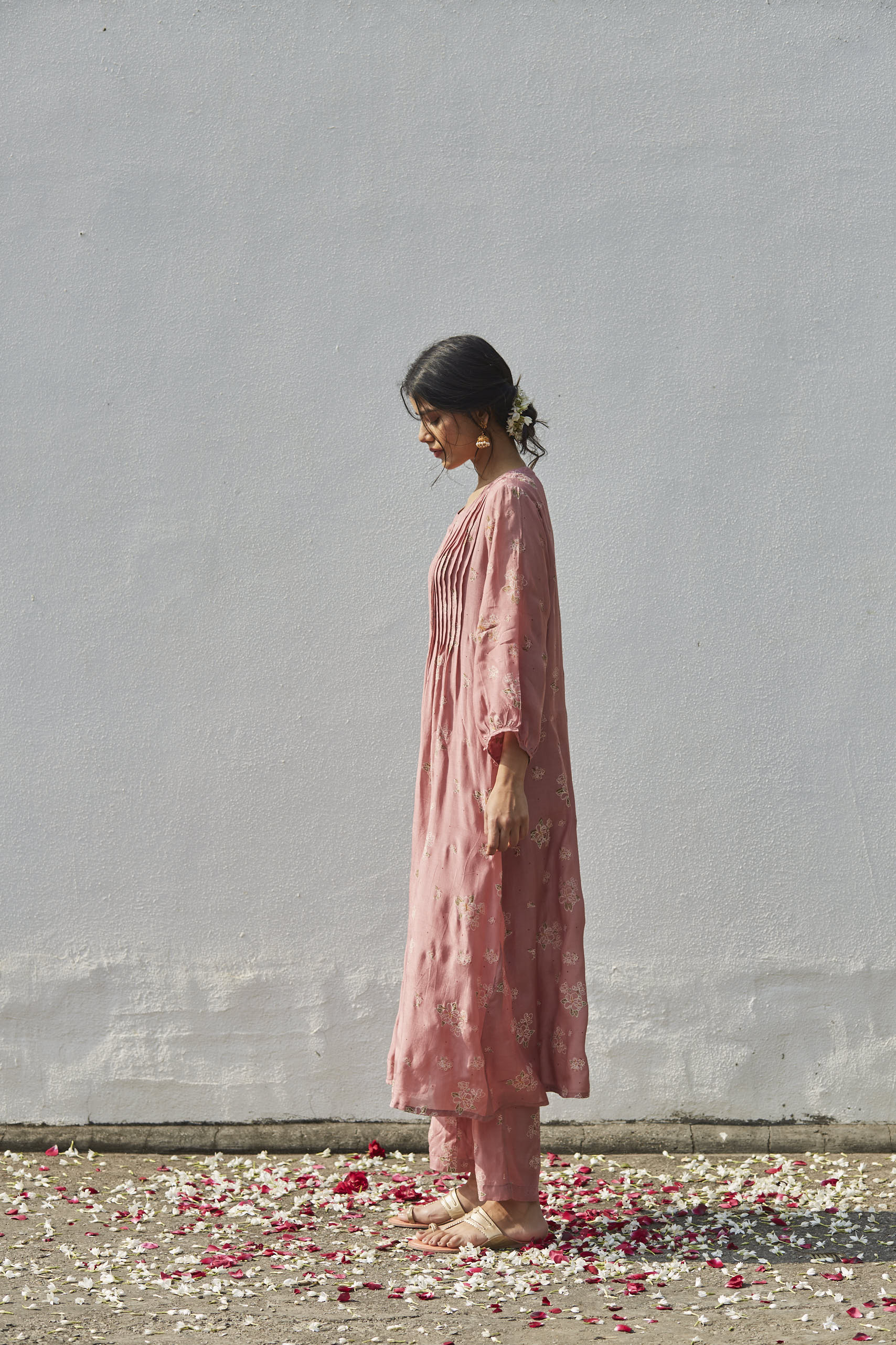 Juanita- Handwoven cotton silk comfort fit pintuck, co-ord set