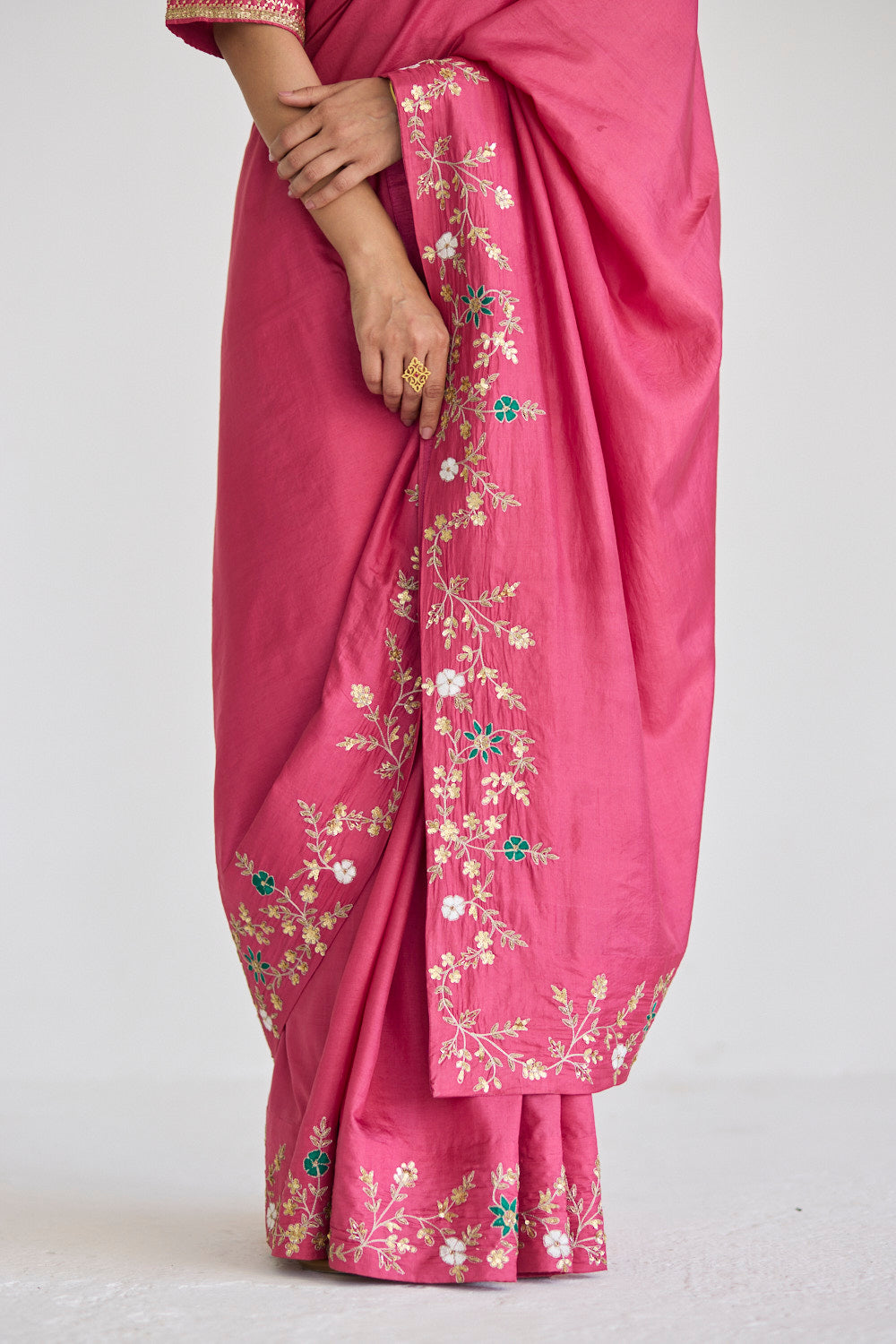 JUANITA- FUCHSIA FESTIVE SILK SAREE