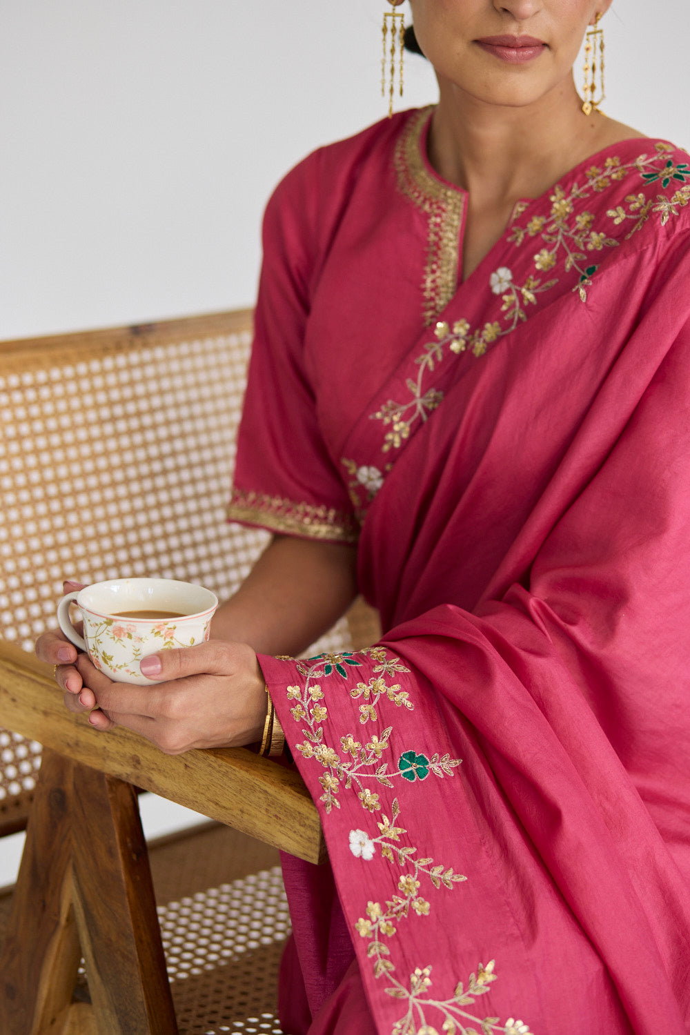 JUANITA- FUCHSIA FESTIVE SILK SAREE