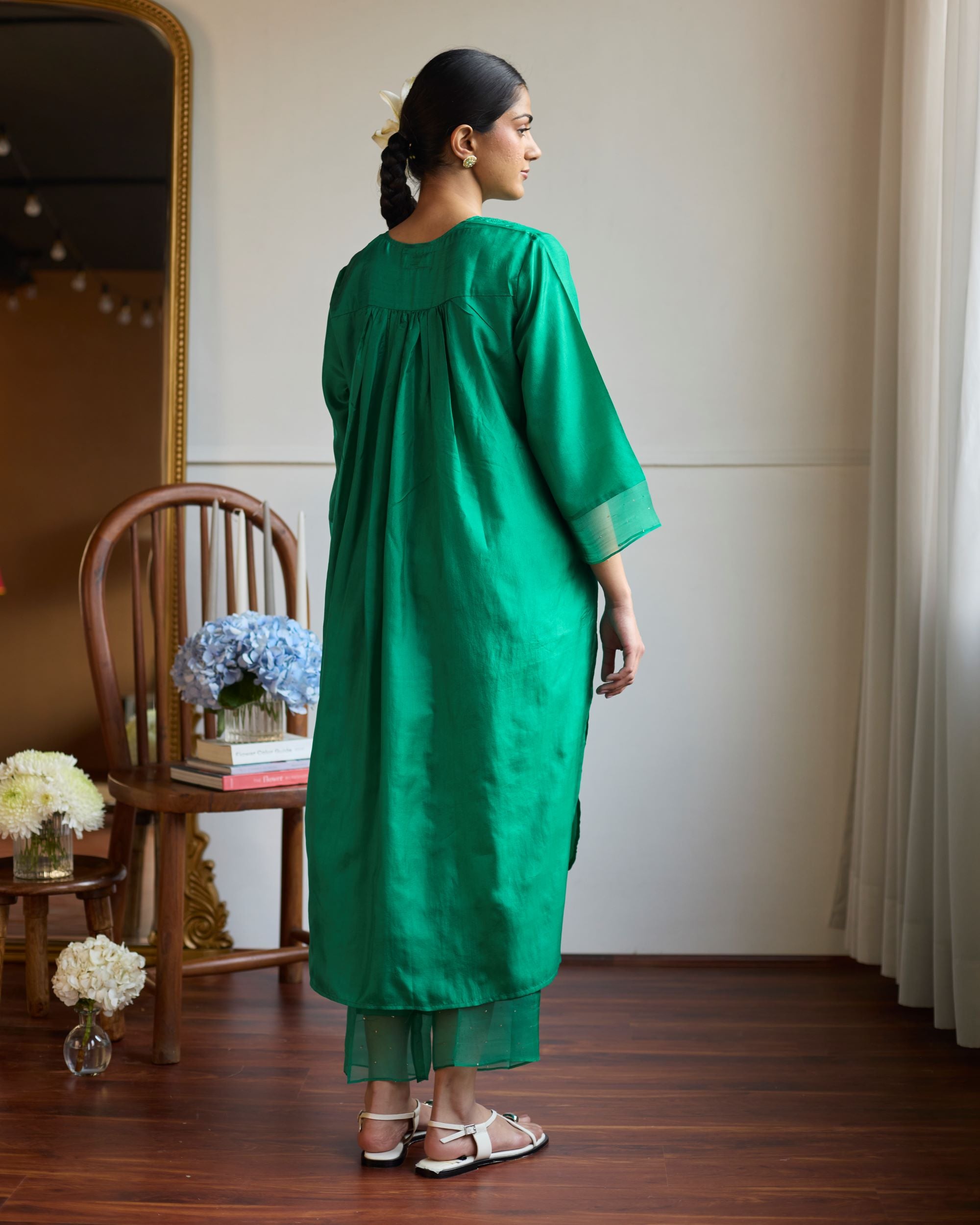 Juanita- EMERALD PINTUCK SILK CO ORD