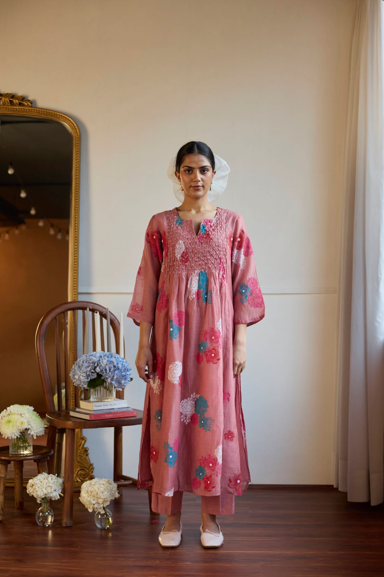 Juanita- ROSE SMOCKING SET