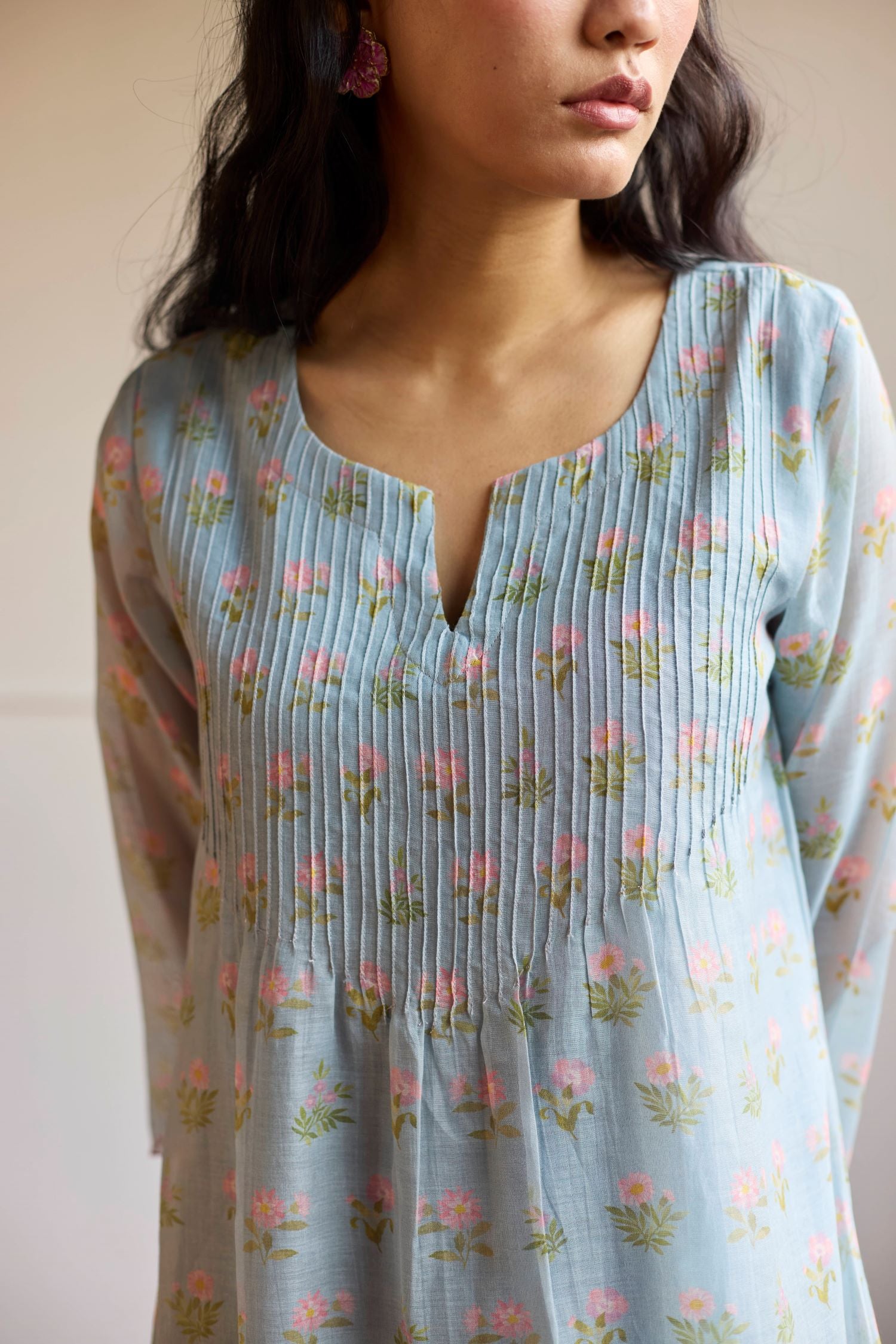 Juanita- POWDER BLUE PINTUCK  SET