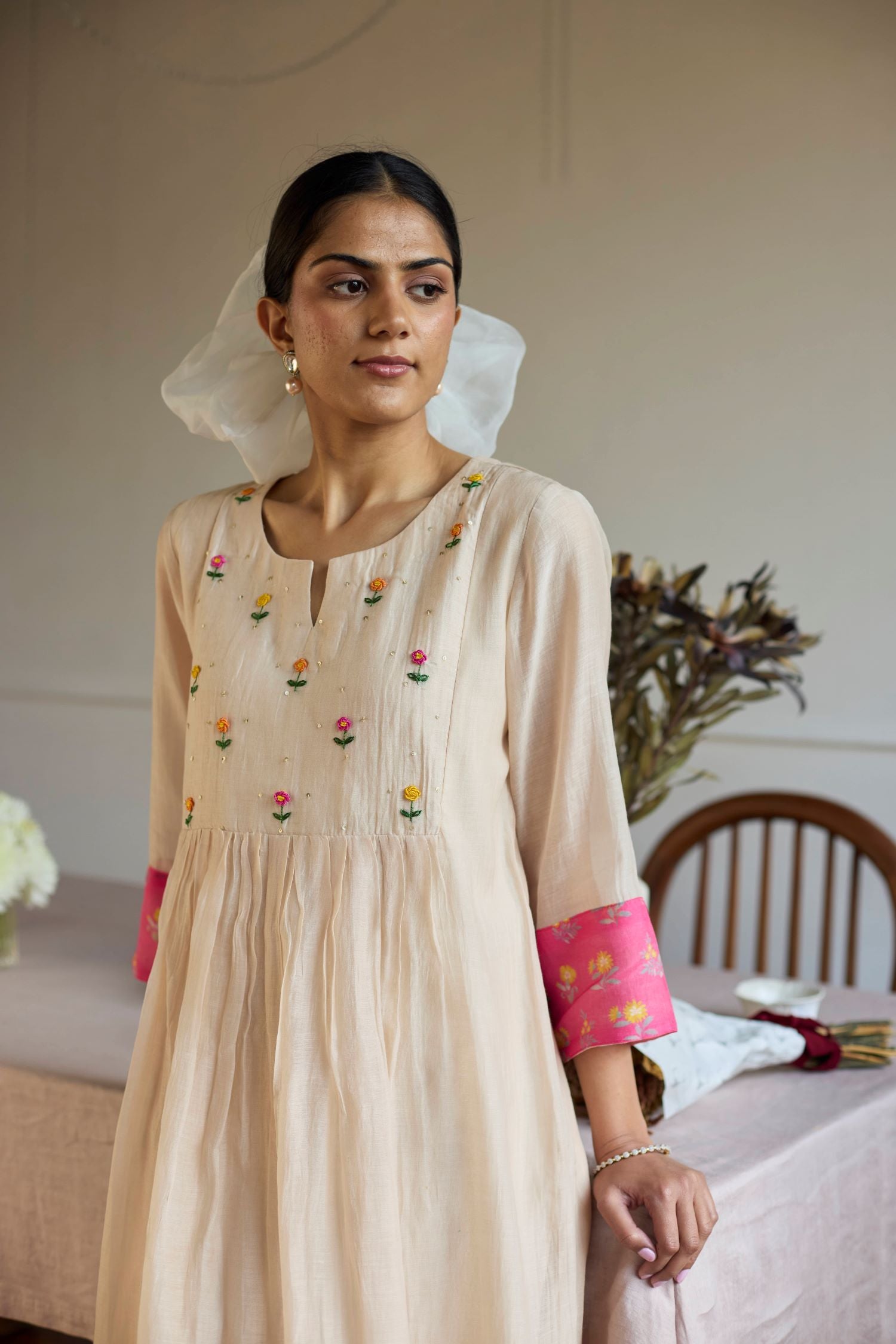 Juanita- TAUPE HOT PINK SET