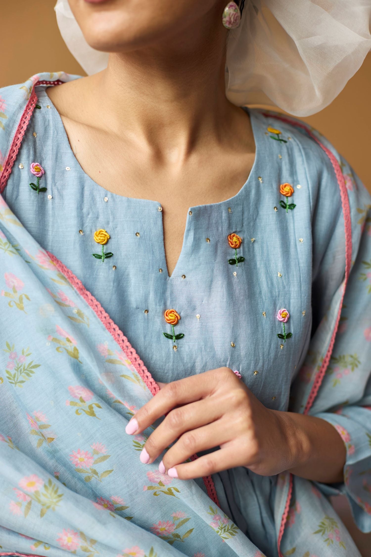 Juanita- POWDER BLUE FLORETTE SET