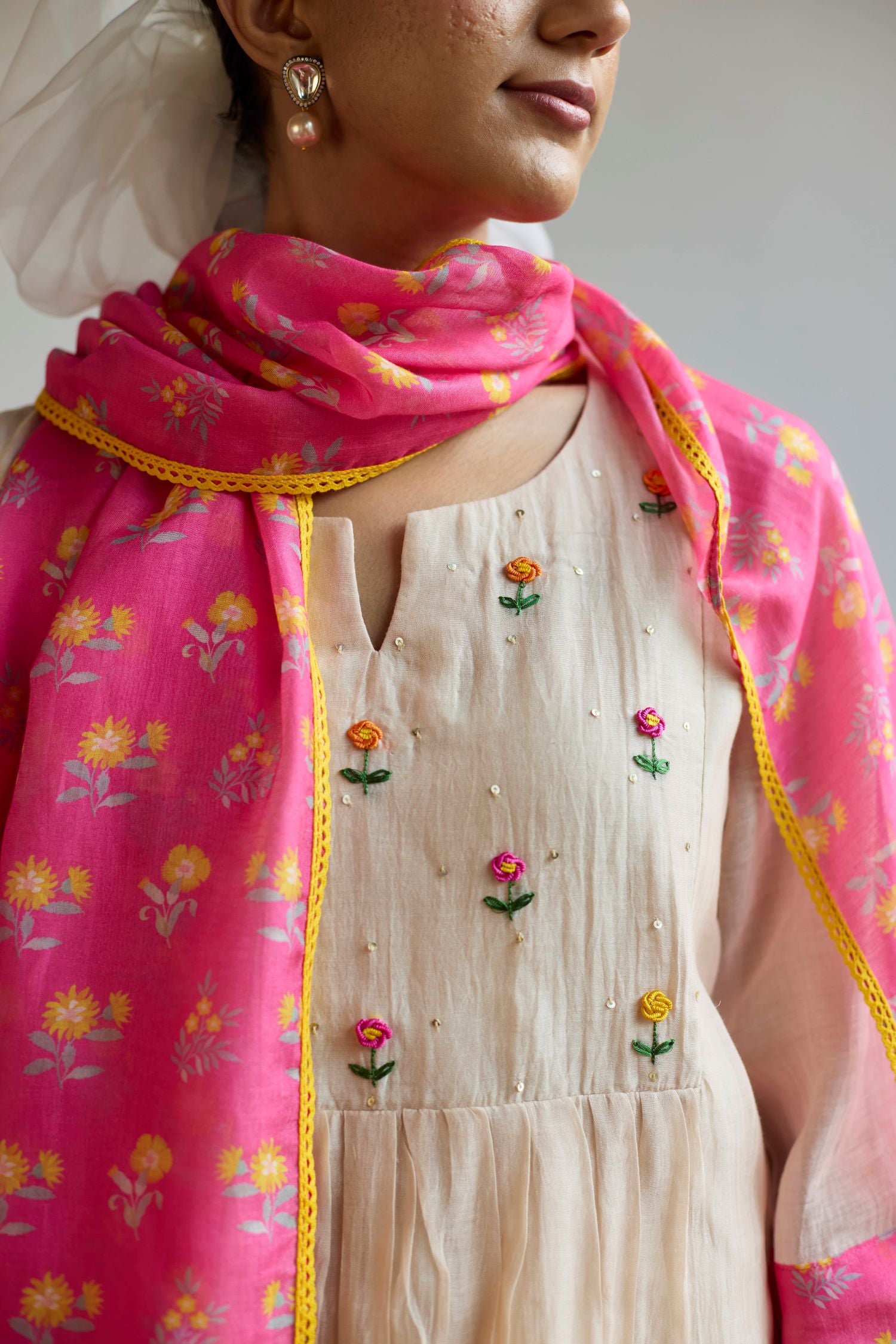 Juanita- TAUPE HOT PINK SET