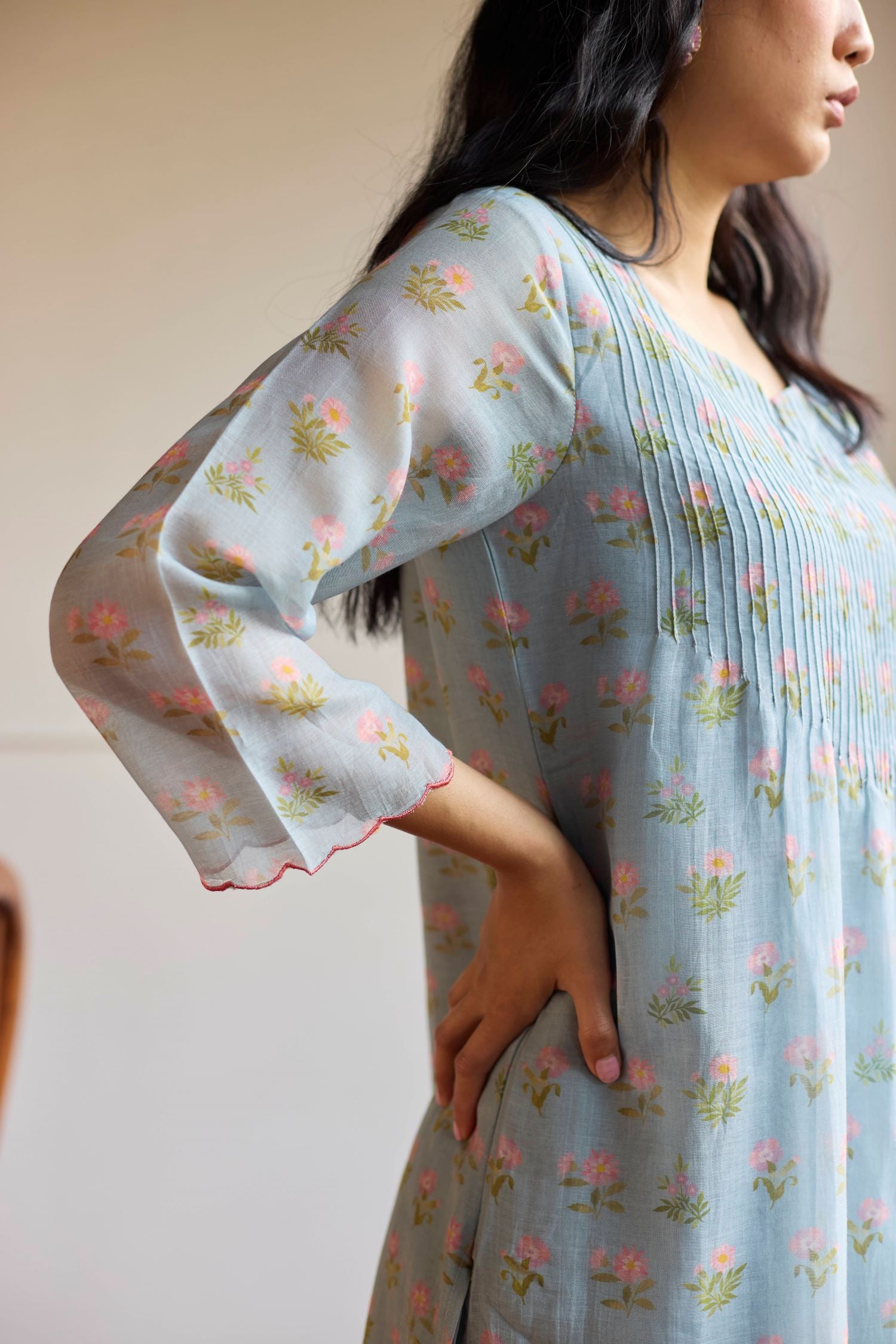 Juanita- POWDER BLUE PINTUCK  SET