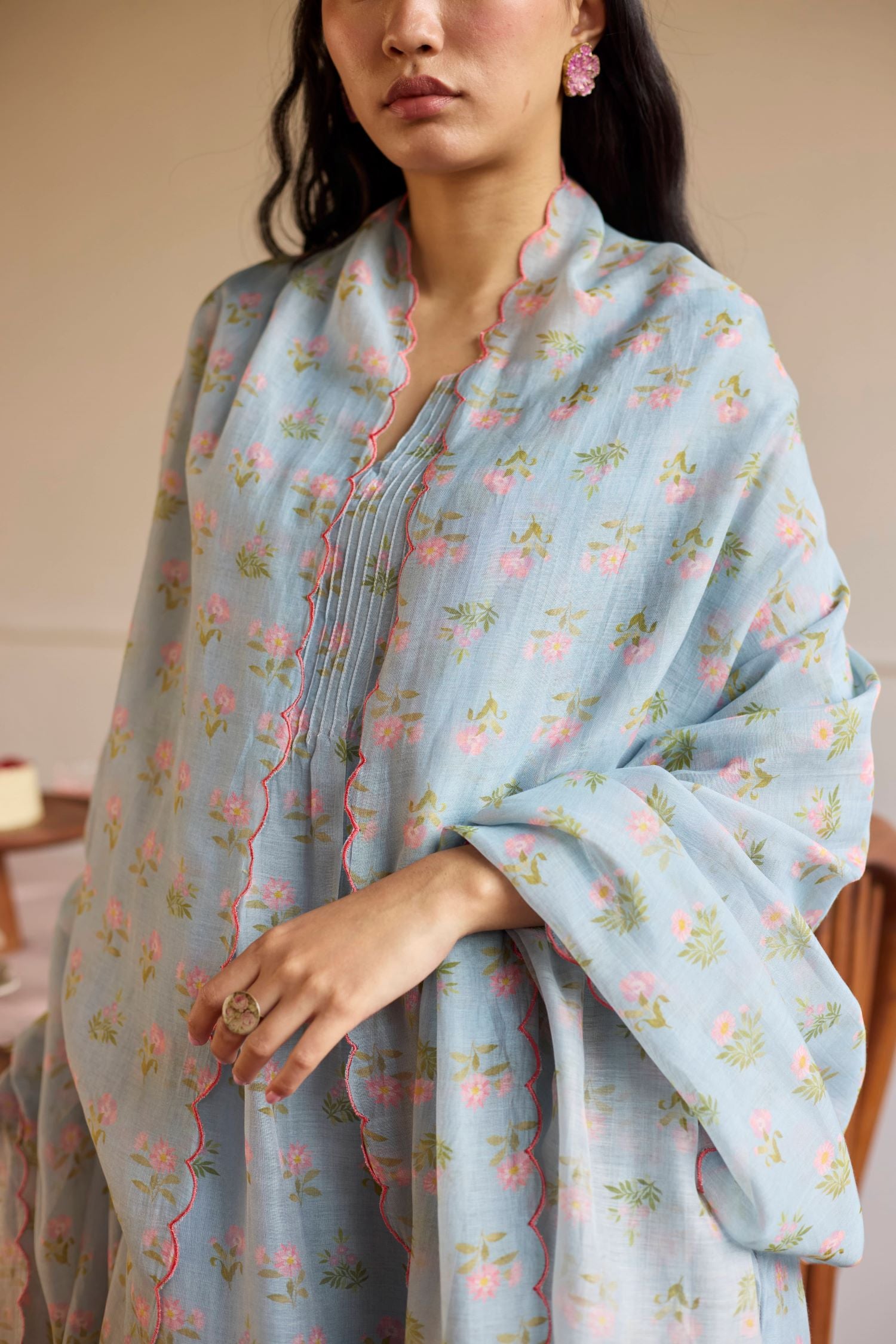 Juanita- POWDER BLUE PINTUCK  SET