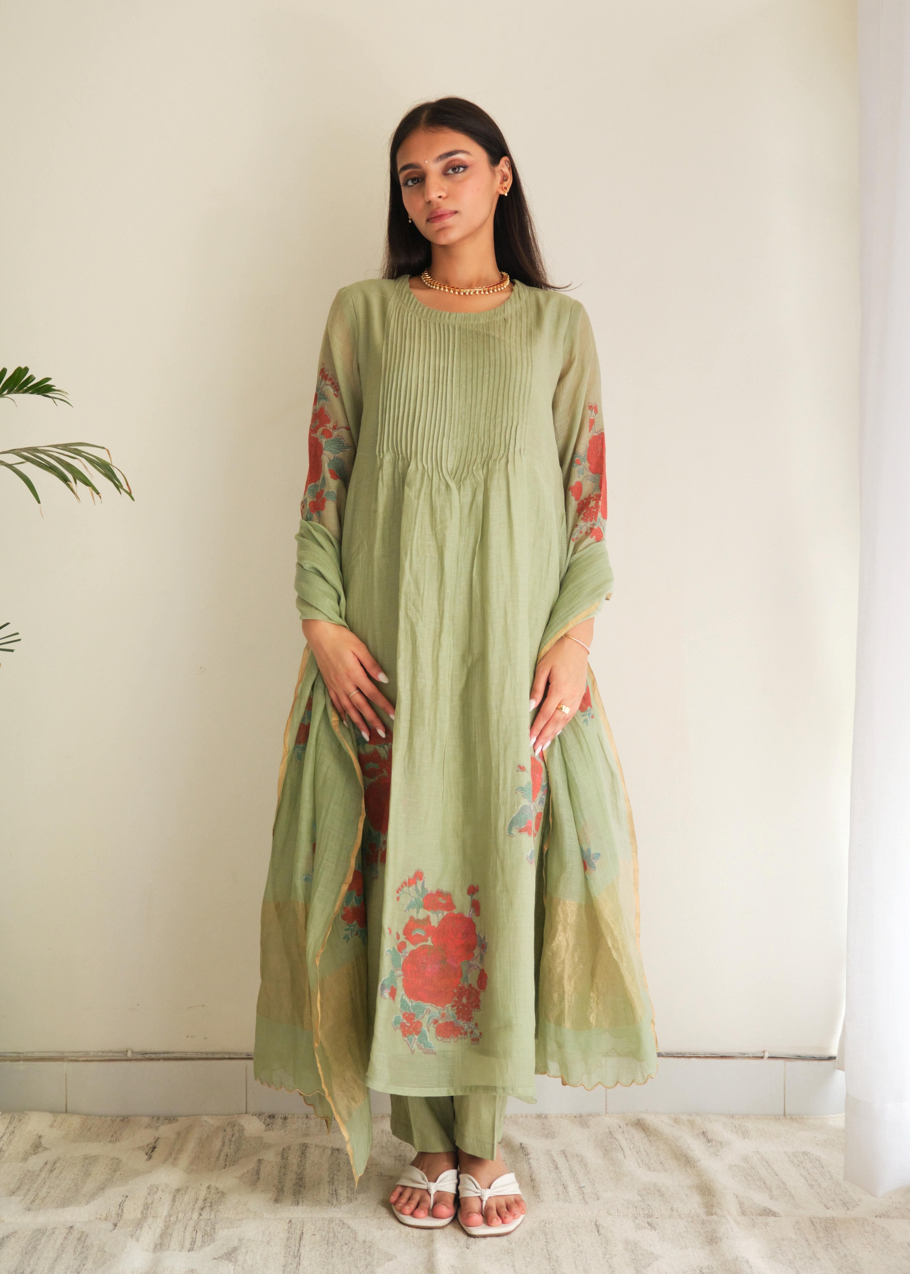 Juanita - Jade Handblock Kurta Set