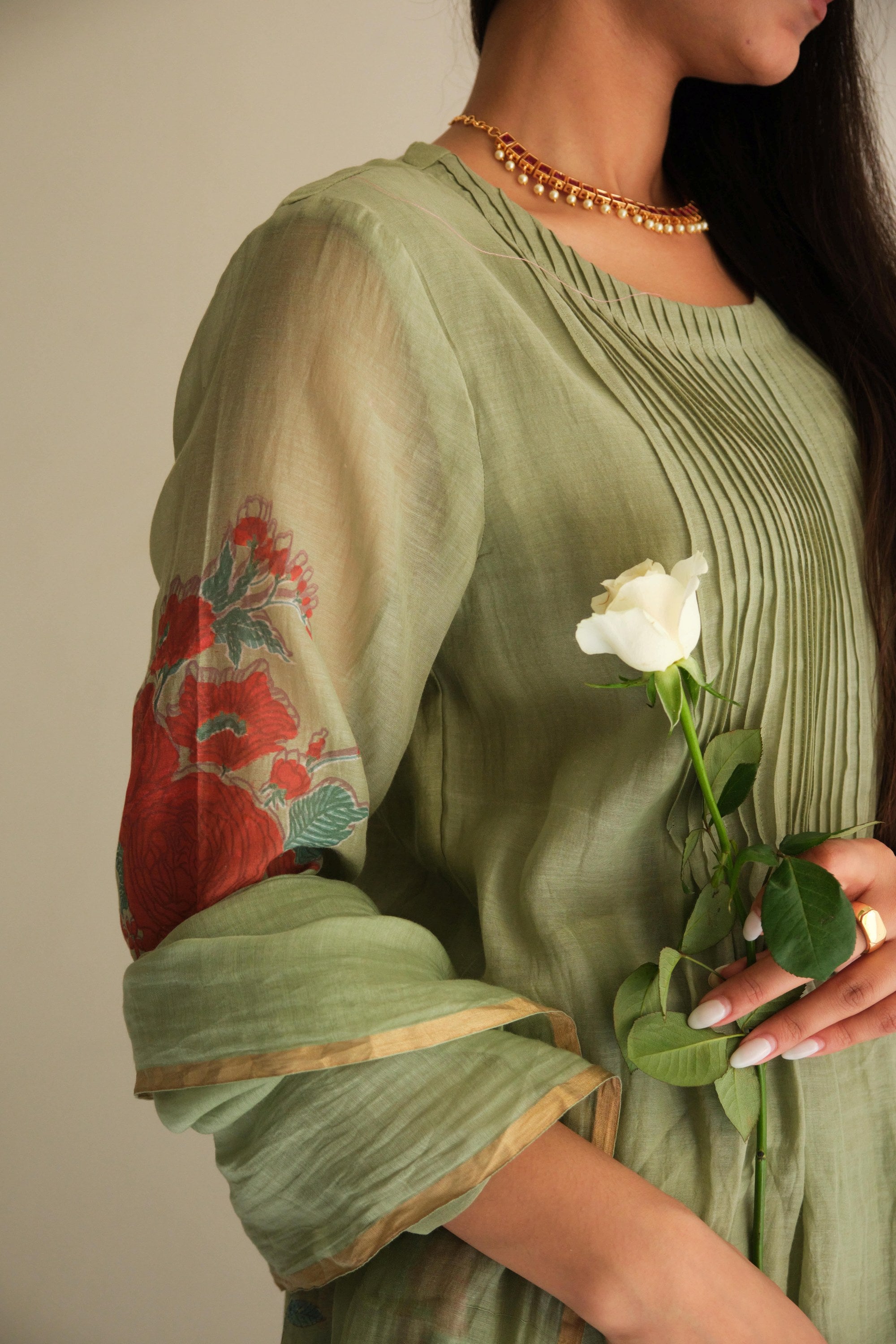 Juanita - Jade Handblock Kurta Set