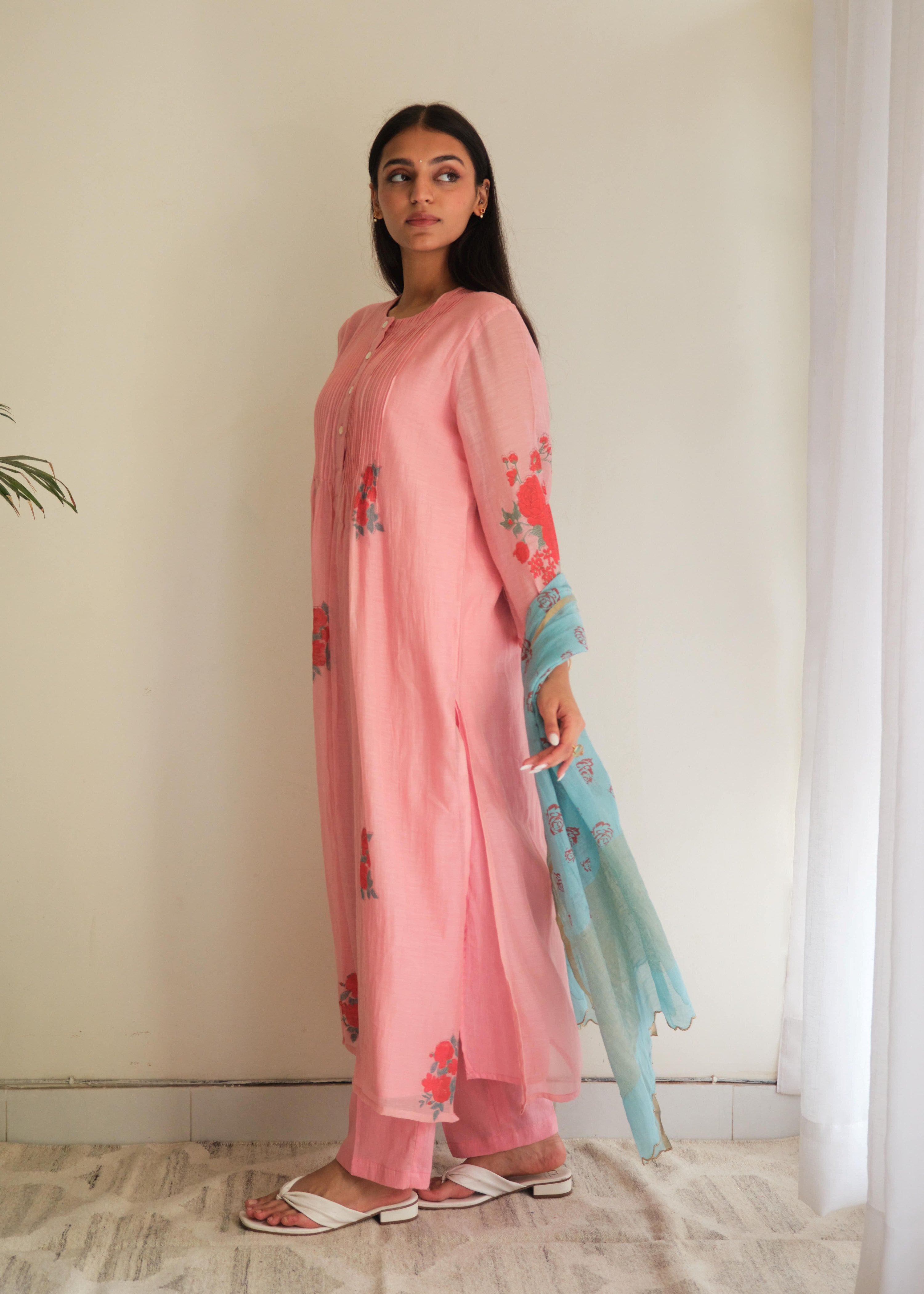Juanita - Rosy Handblock Kurta Set
