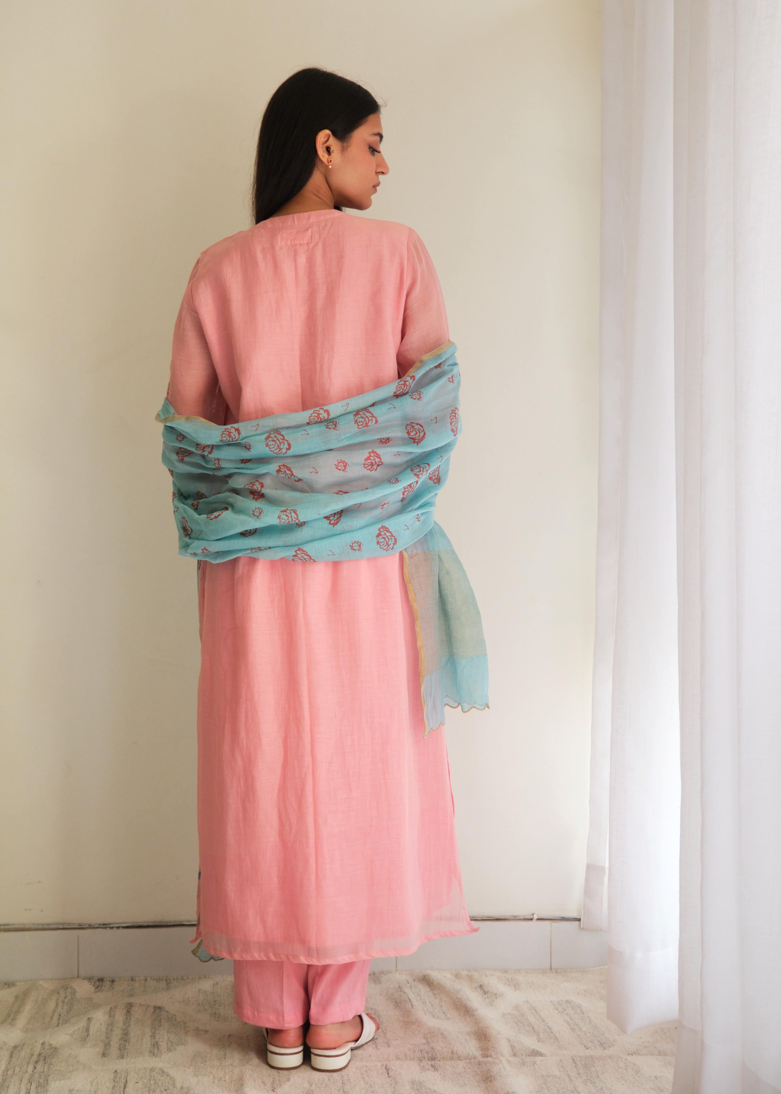 Juanita - Rosy Handblock Kurta Set