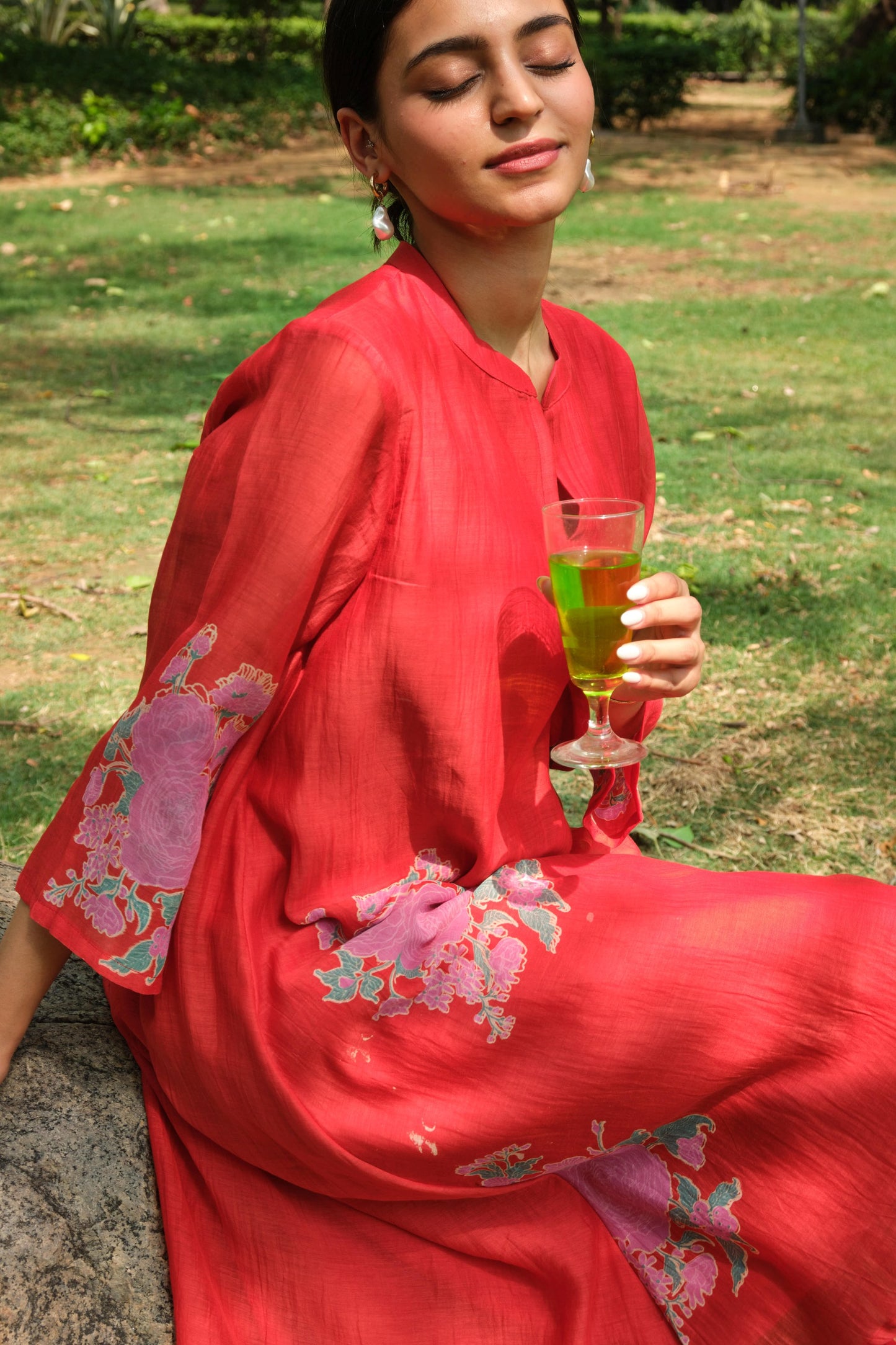 Juanita -Crimson Handblock Co Ord