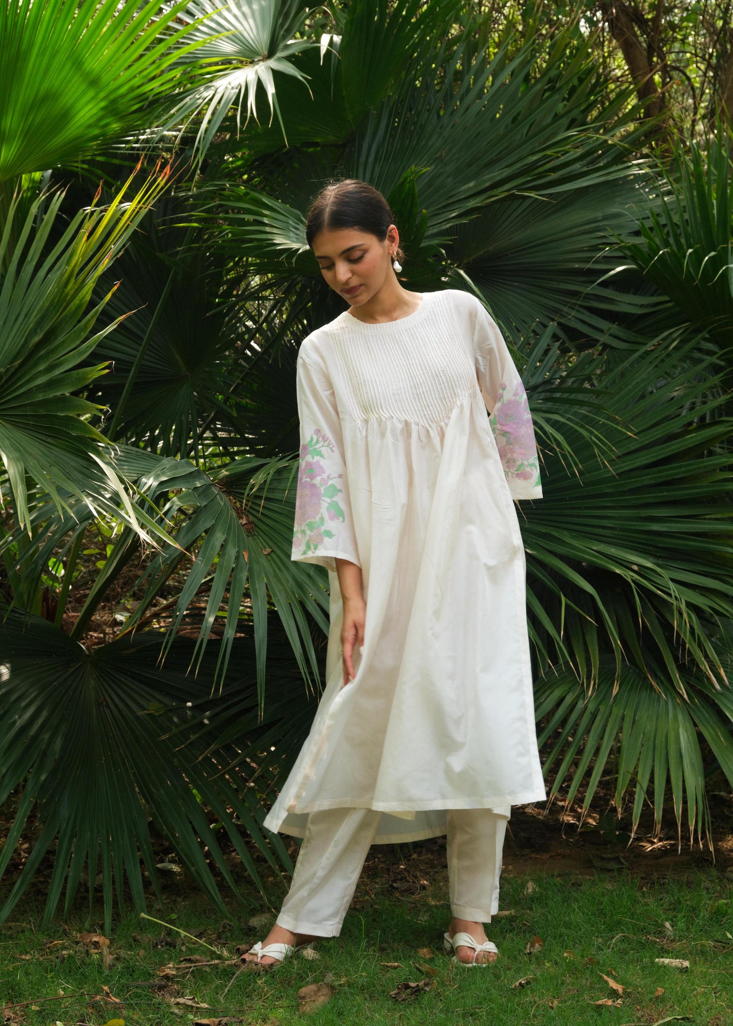 Juanita - Ivory Pintuck Silk Co ord