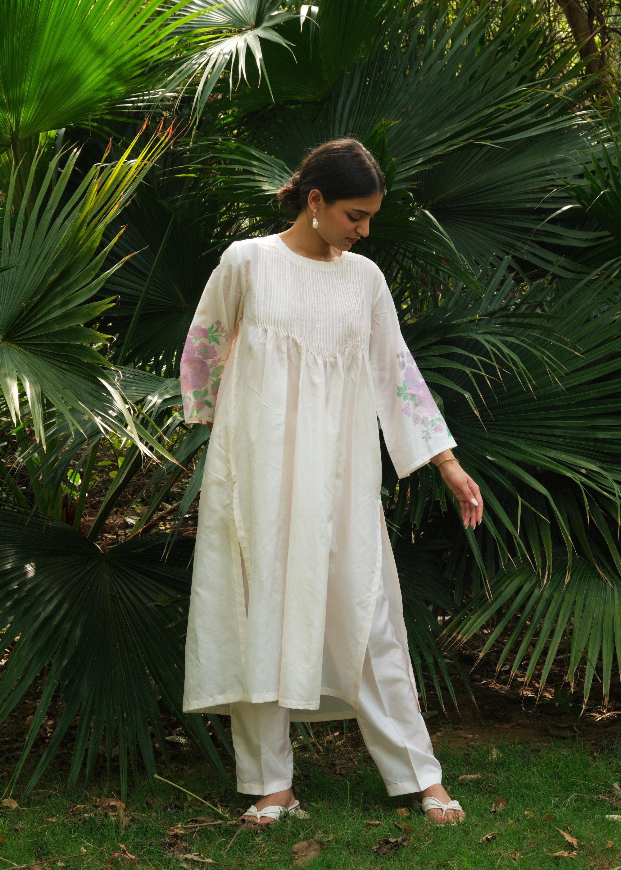 Juanita - Ivory Pintuck Silk Co ord