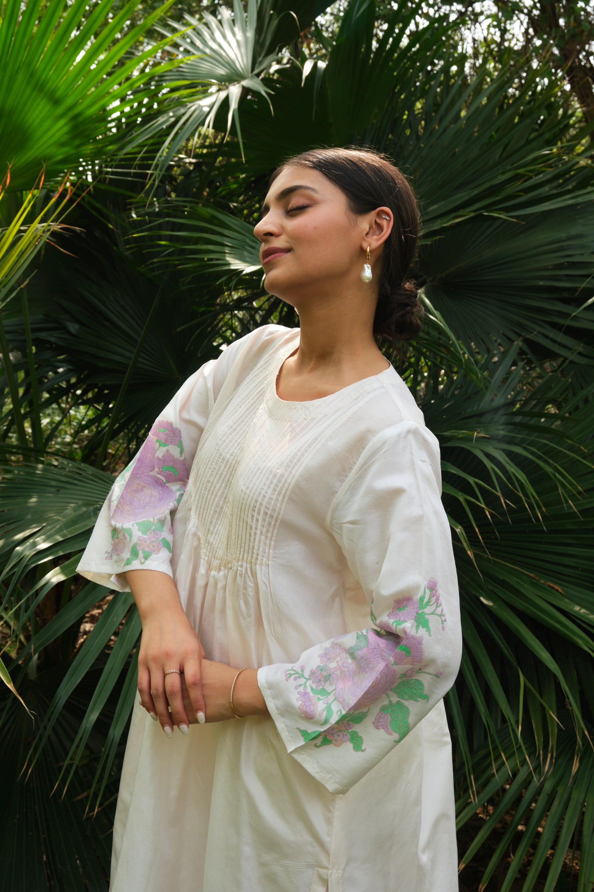 Juanita - Ivory Pintuck Silk Co ord