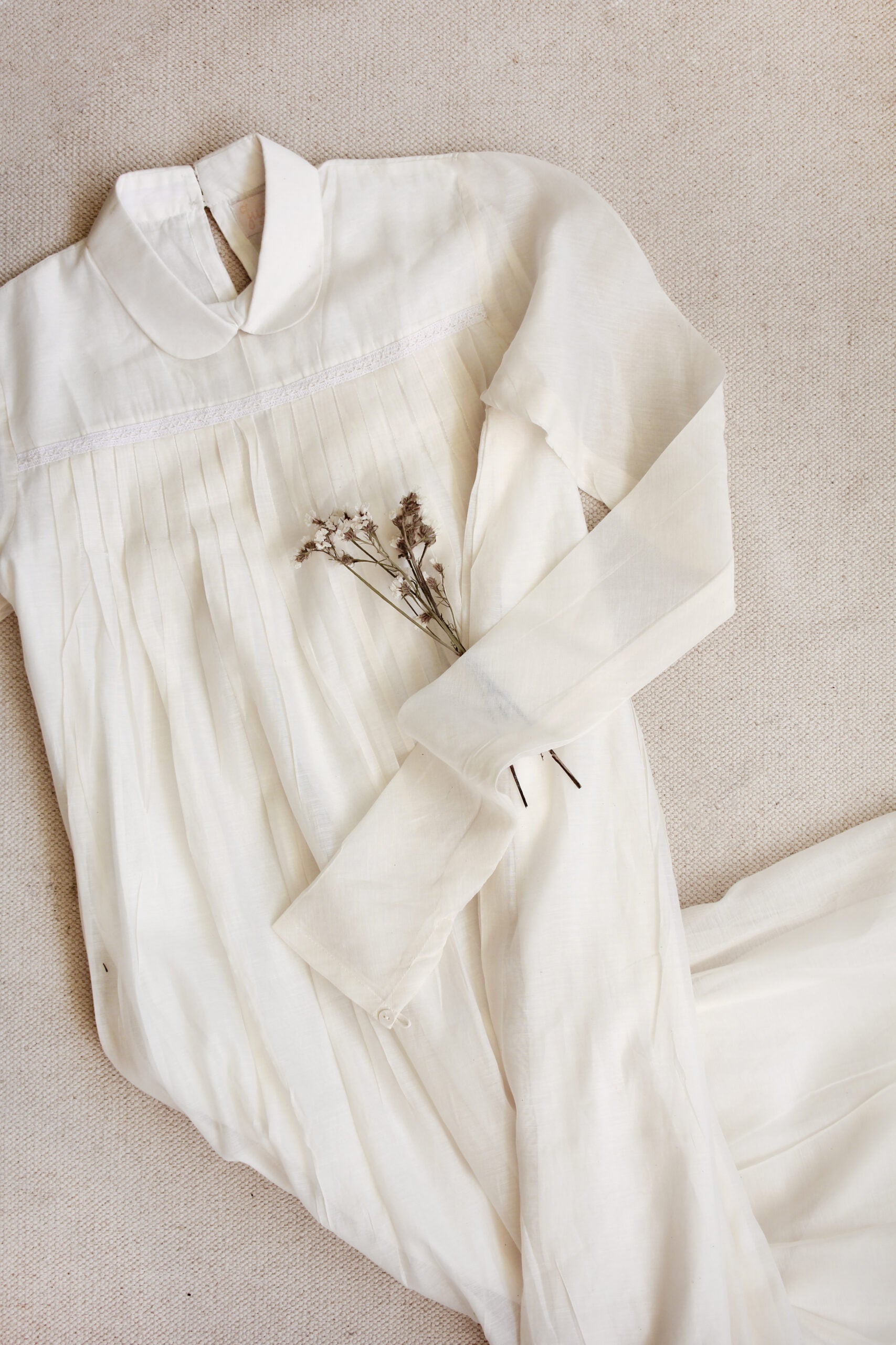 Juanita- Fabric ~Handwoven chanderi and handloom cotton- Ivory