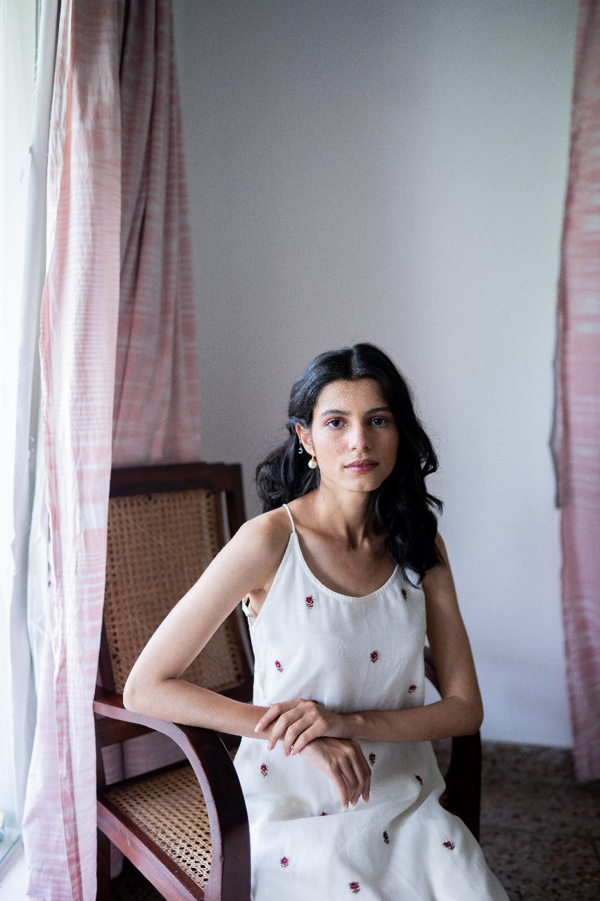 Juanita- Featuring Blush and ivory Handwoven Chanderi Set