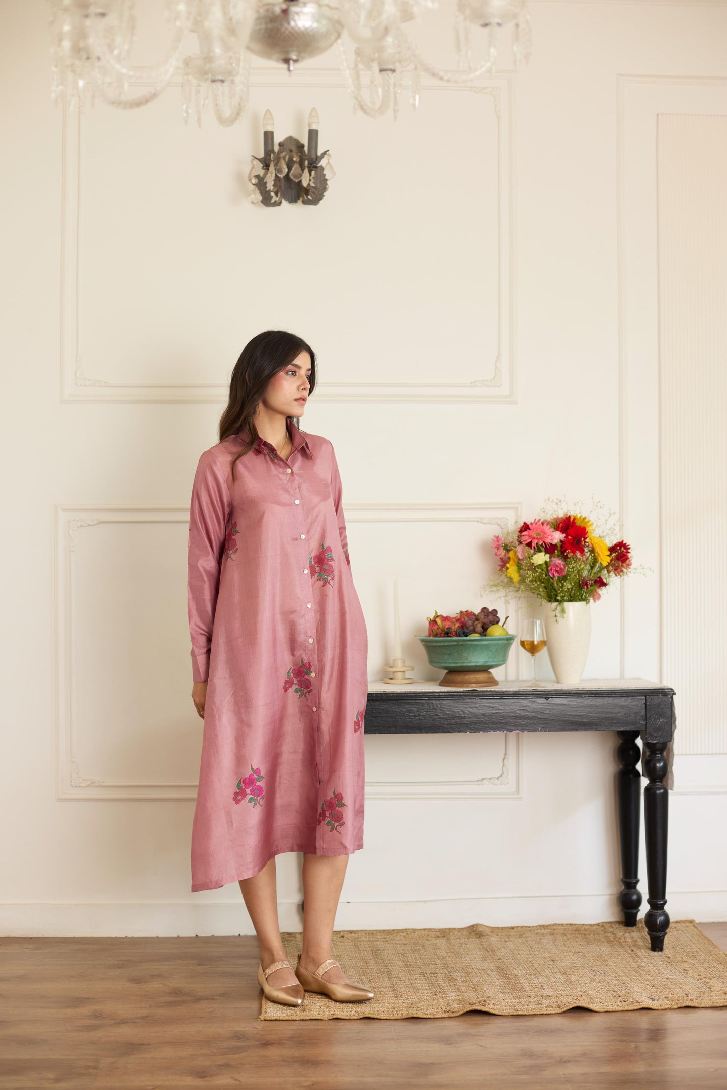 Mauve Silk Dress