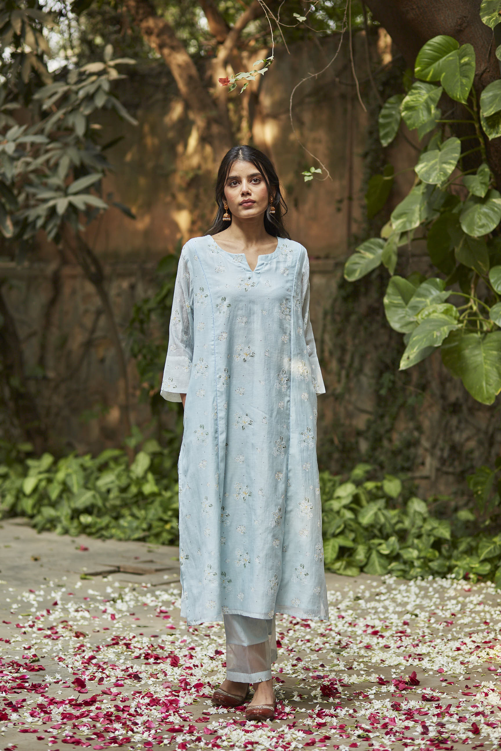 Juanita- Handwoven powder blue kurta set