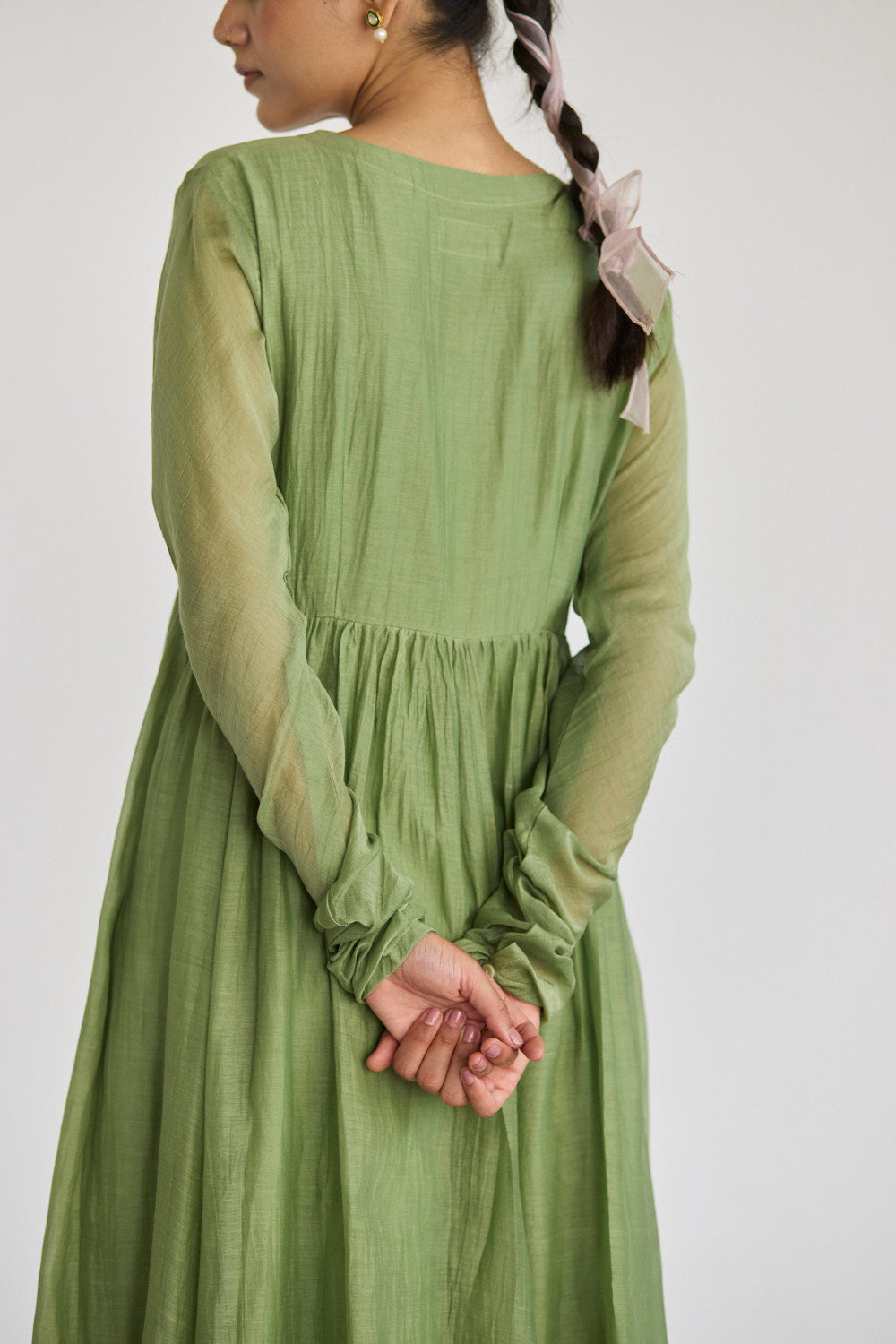 JUANITA- BOUGAINVILLEA SAGE GREEN ANARKALI