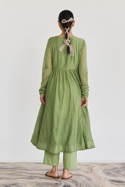 JUANITA- BOUGAINVILLEA SAGE GREEN ANARKALI