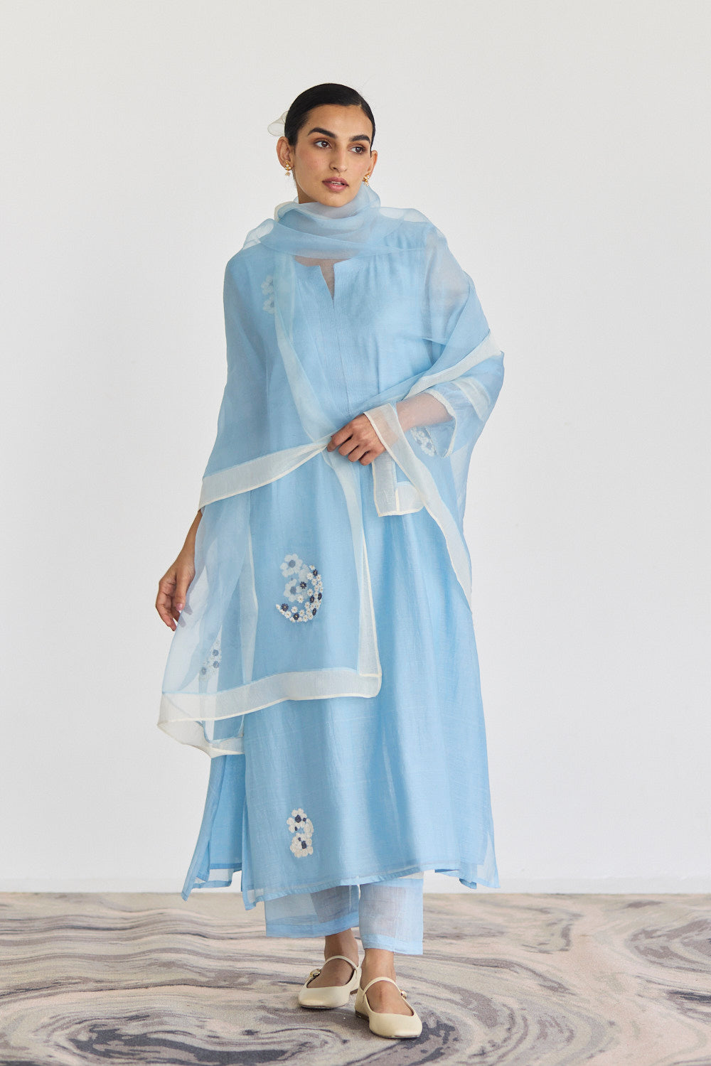 JUANITA- DREAMY POWDER BLUE AND IVORY SET