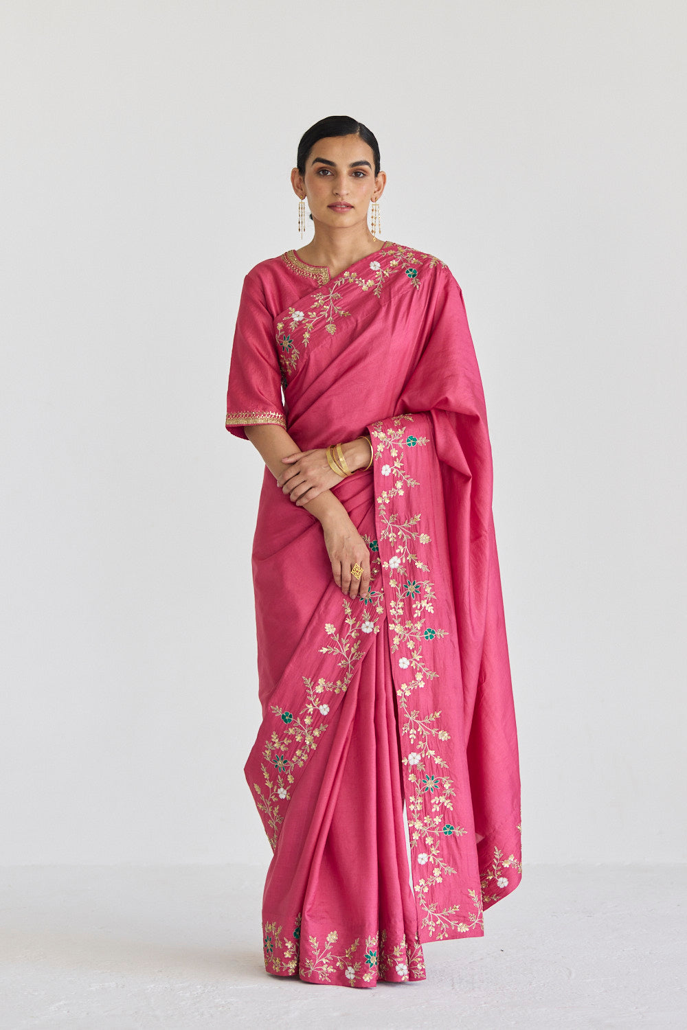 JUANITA- FUCHSIA FESTIVE SILK SAREE