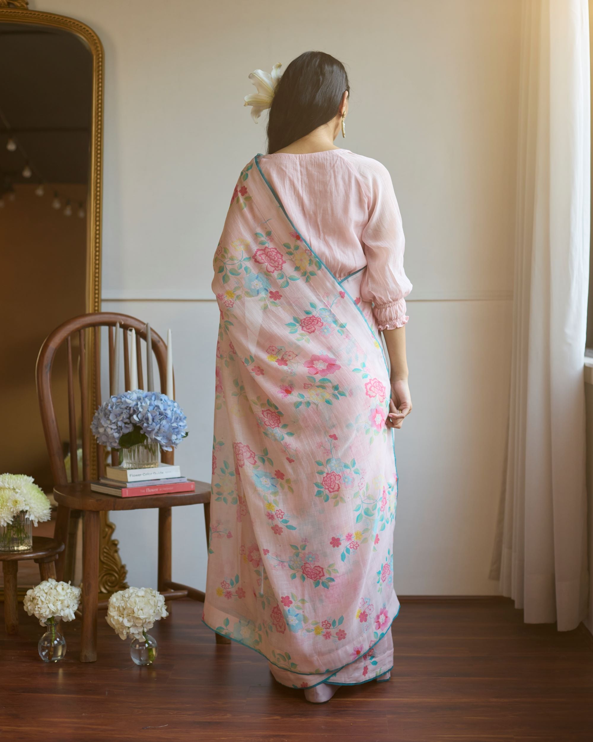 Juanita- BLUSH FLORETTE SAREE