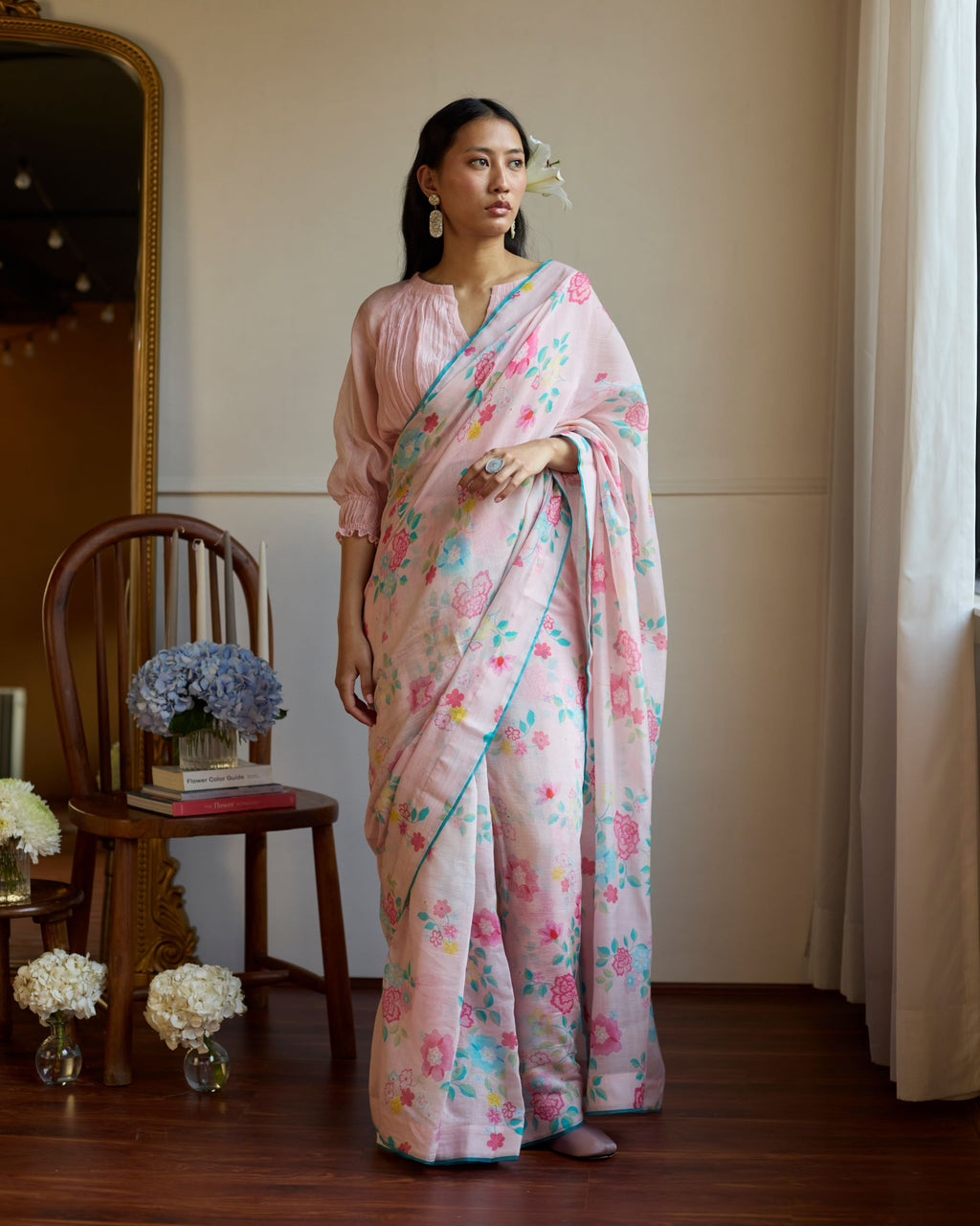 Juanita- BLUSH FLORETTE SAREE