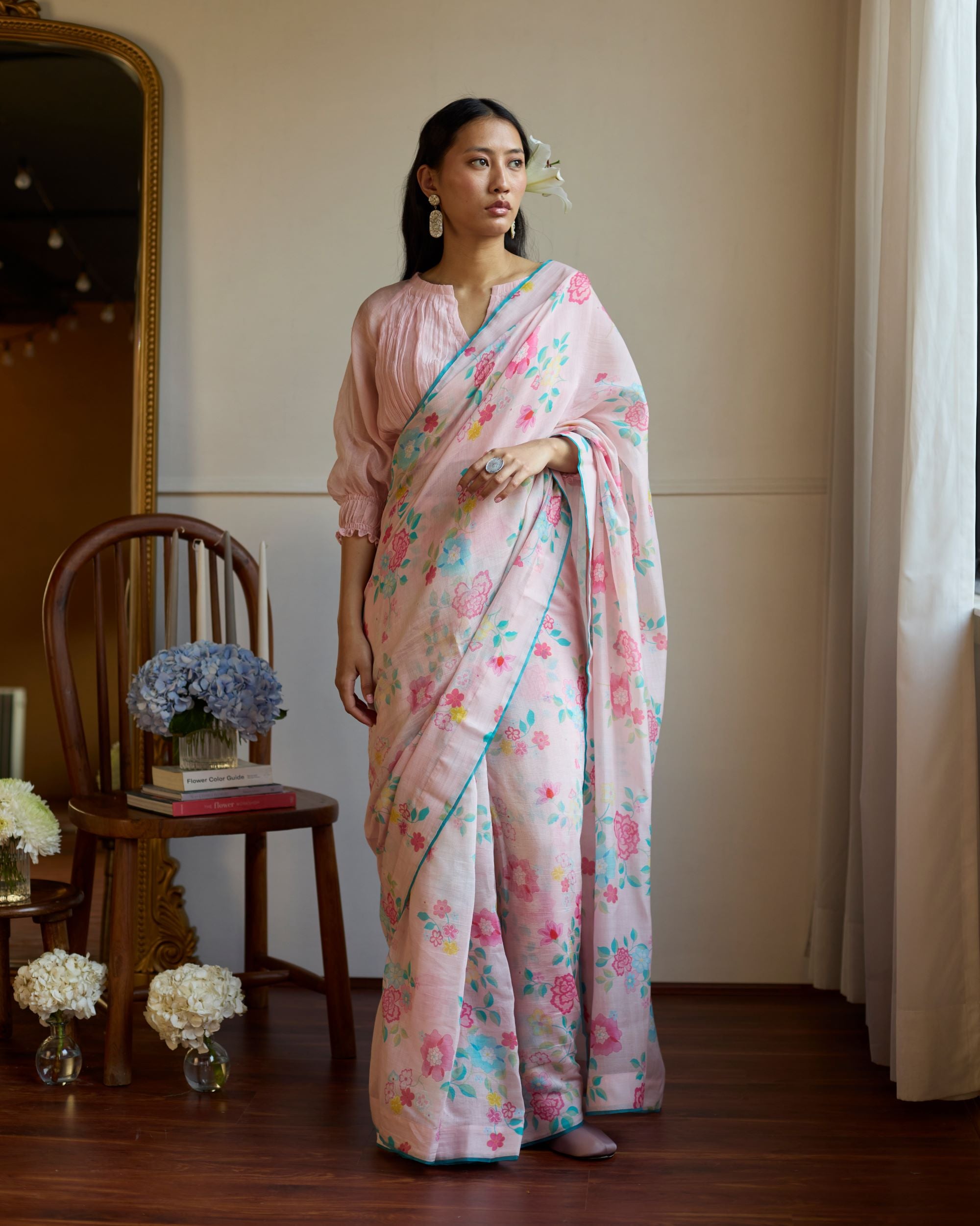 Juanita- BLUSH FLORETTE SAREE