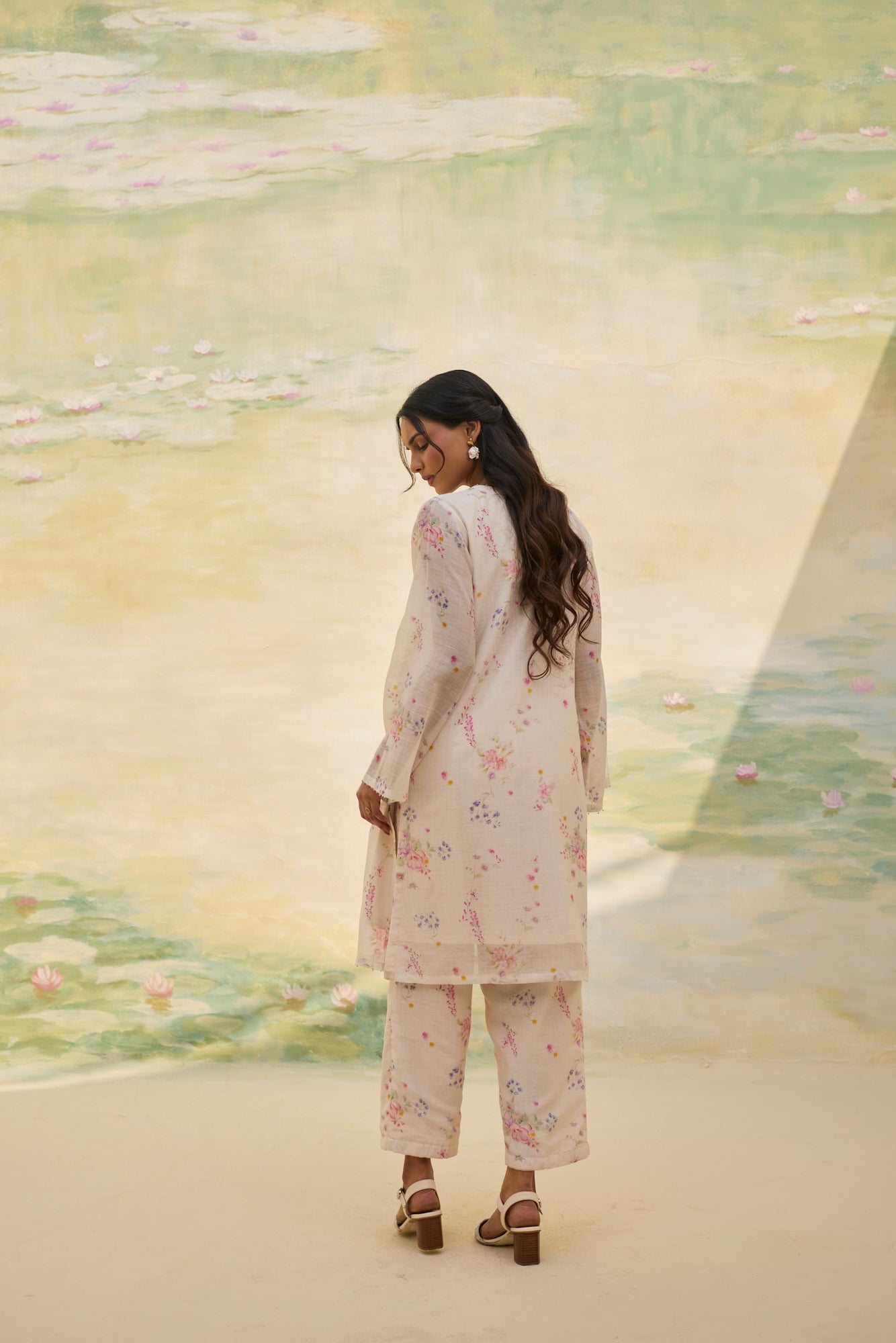 IVORY FLORAL CO ORD SET