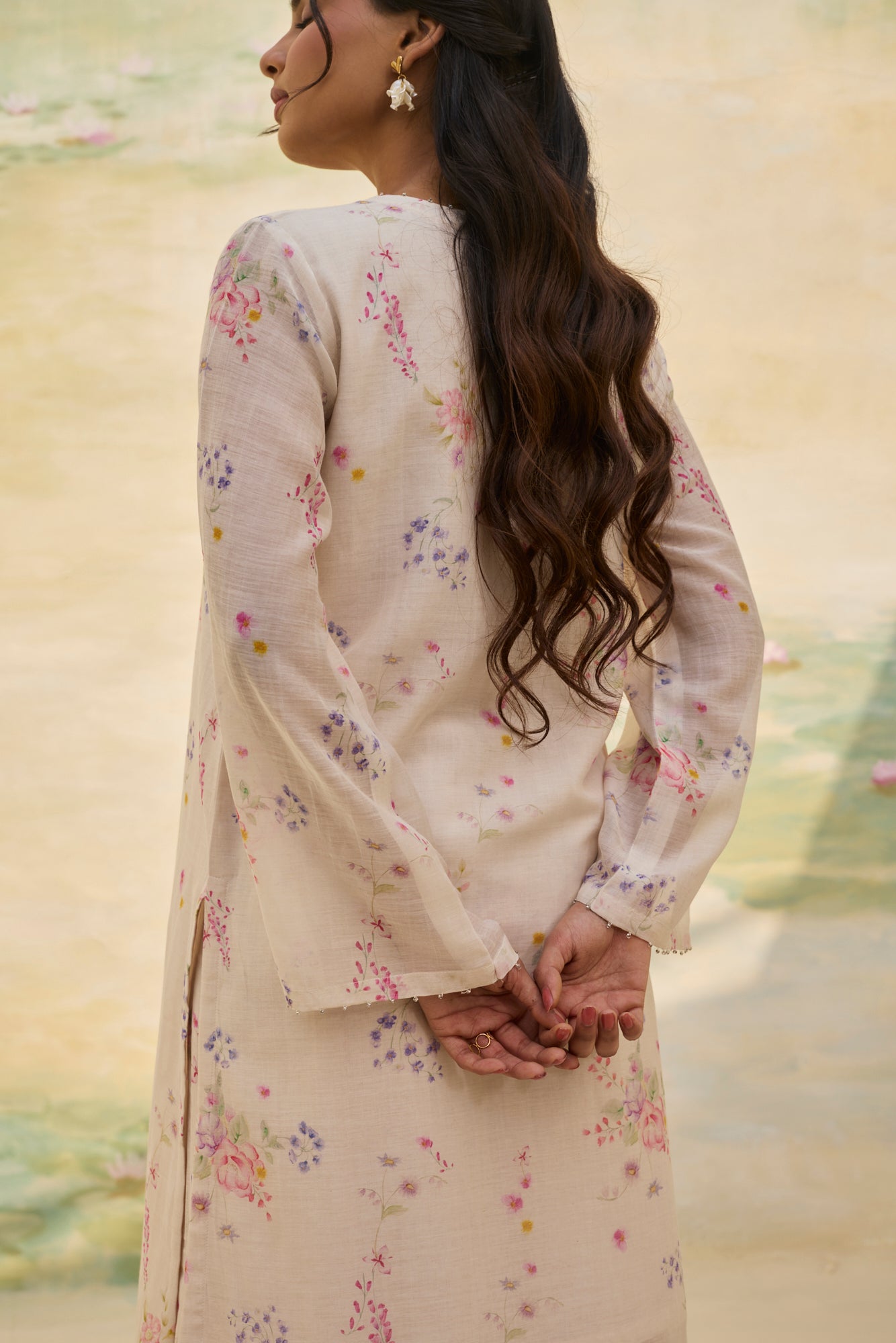 IVORY FLORAL CO ORD SET