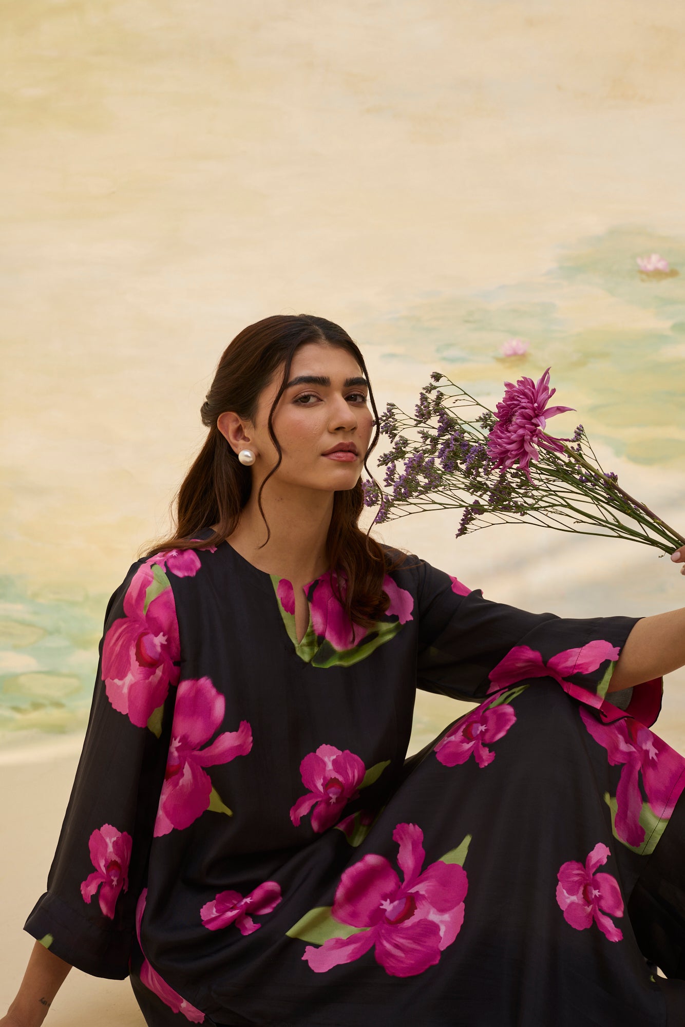 MIDNIGHT FLORAL SILK CO-ORD