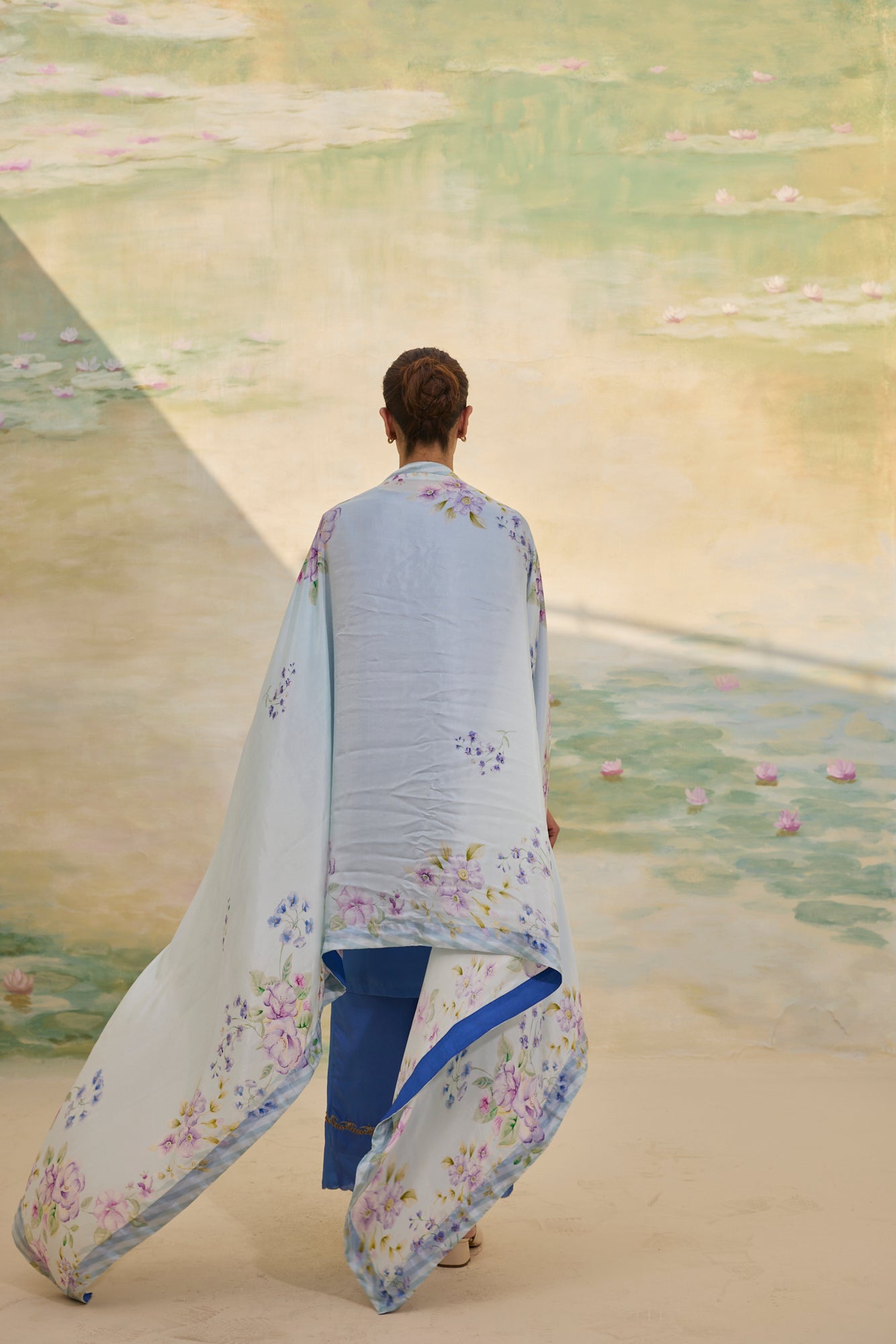 COBALT SHORT SILK KURTI SET