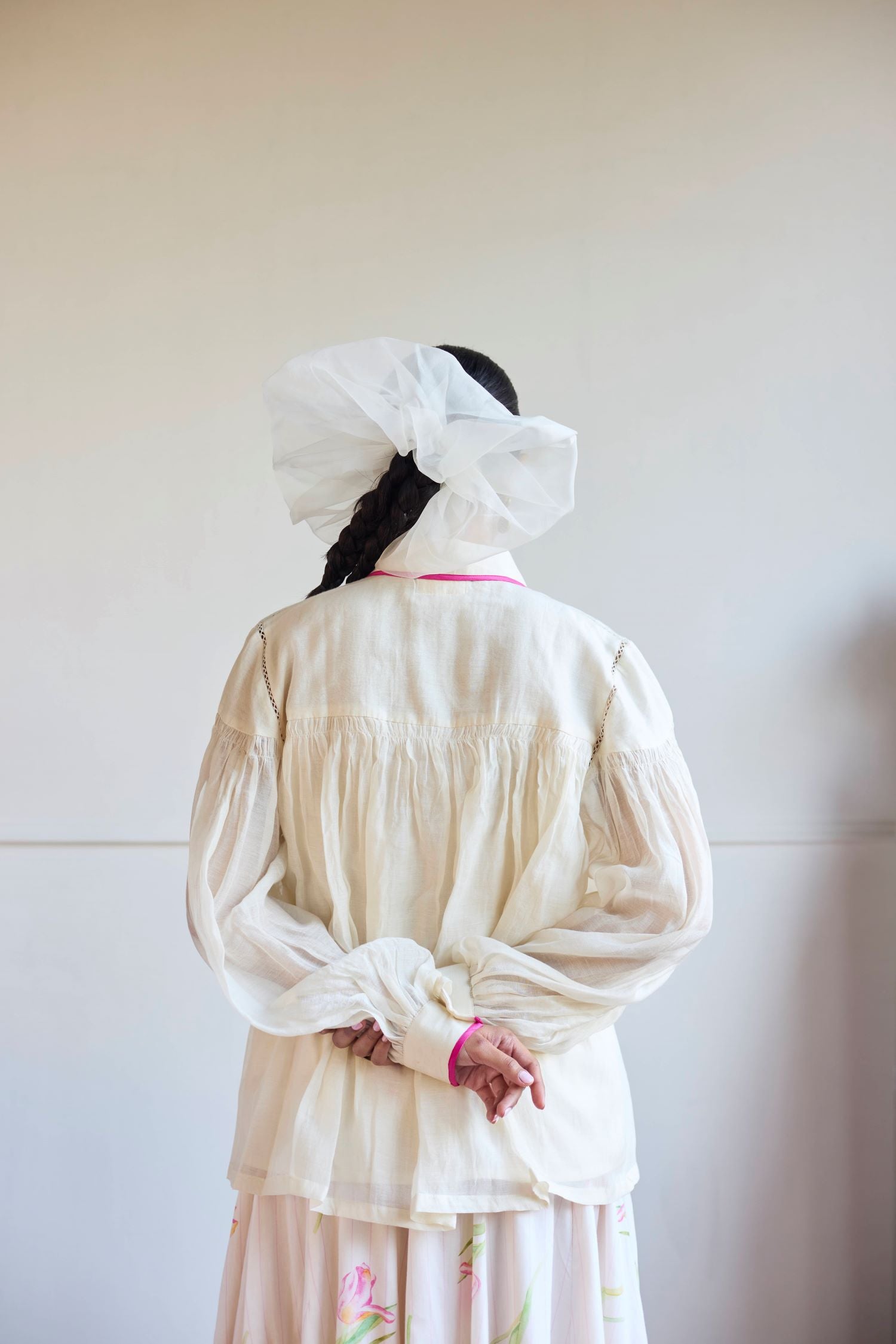 Juanita- IVORY SMOCKING SHIRT