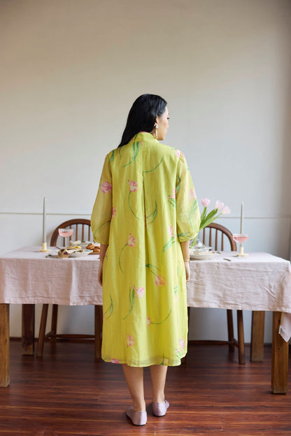 Juanita- LIME TULIP DRESS