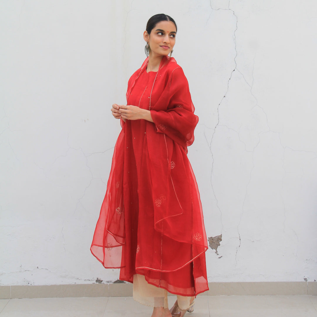 Juanita- Crimson Smocking Set