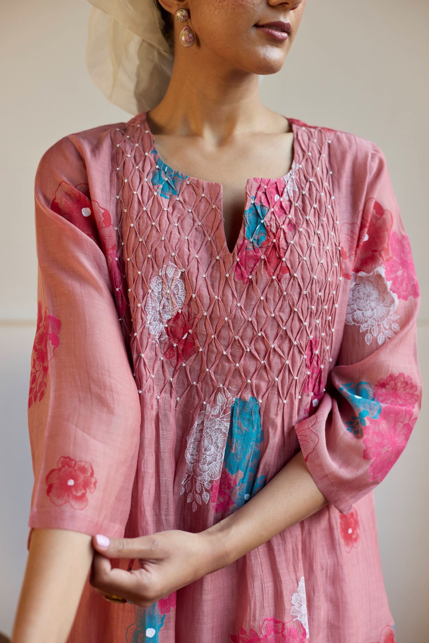 Juanita- ROSE SMOCKING SET