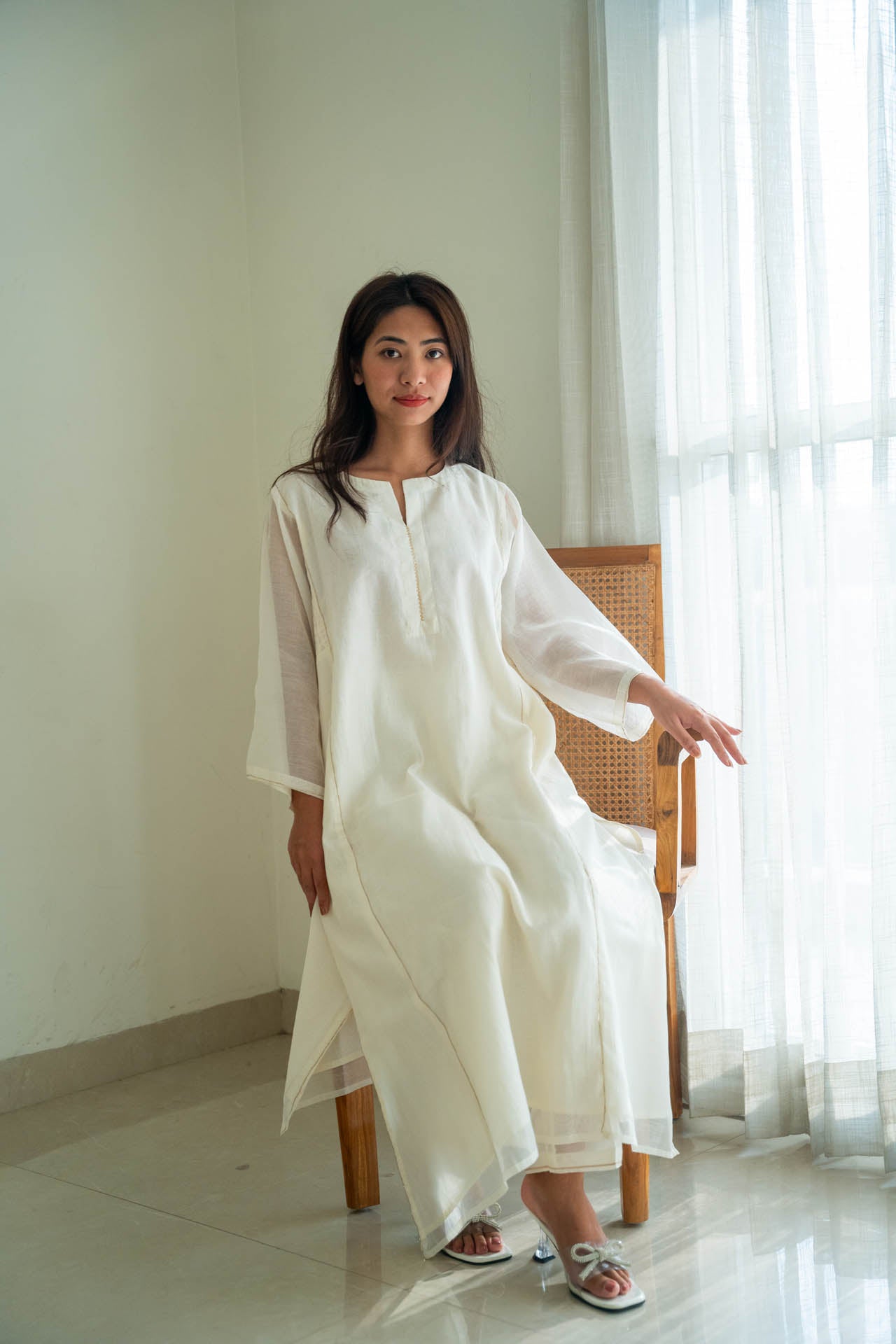 Juanita- Ivory Smocking Kurta Set