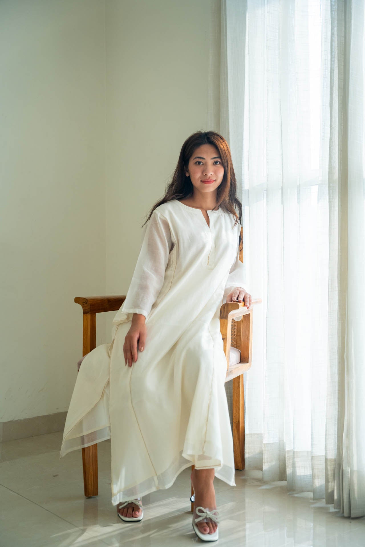 Juanita- Ivory Smocking Kurta Set