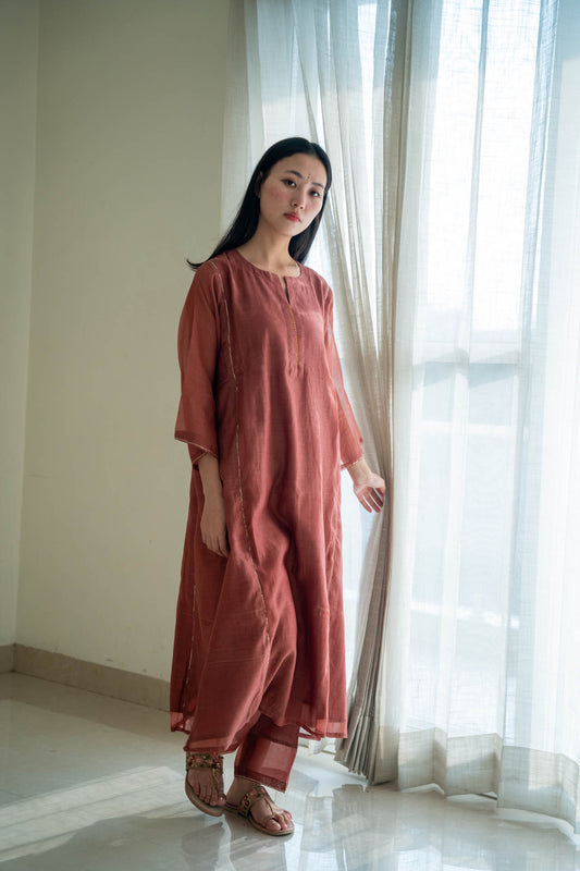 Juanita- Auburn Smocking Kurta Set