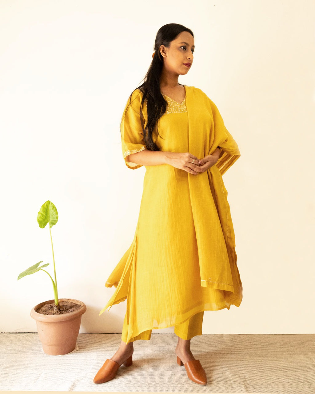 Juanita- Ochre Kaftan style set