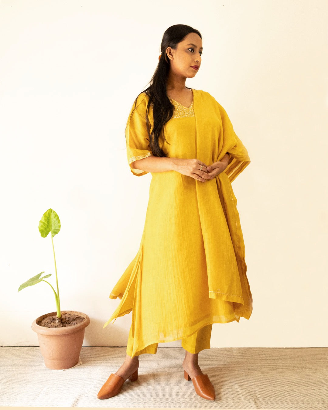 Juanita- Ochre Kaftan style set