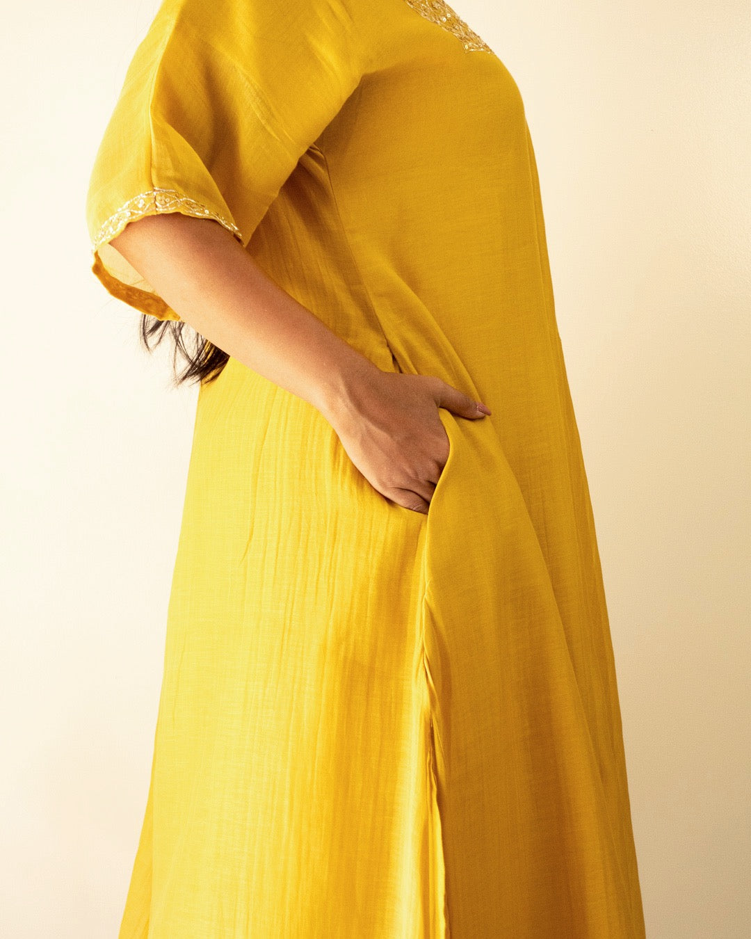 Juanita- Ochre Kaftan style set