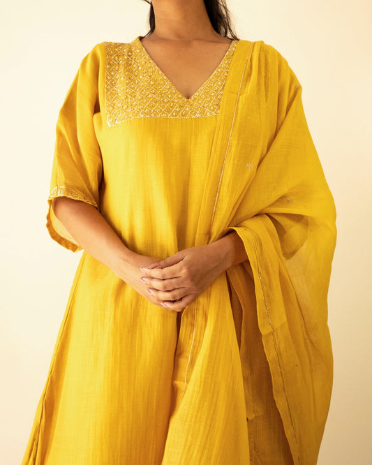 Juanita- Ochre Kaftan style set