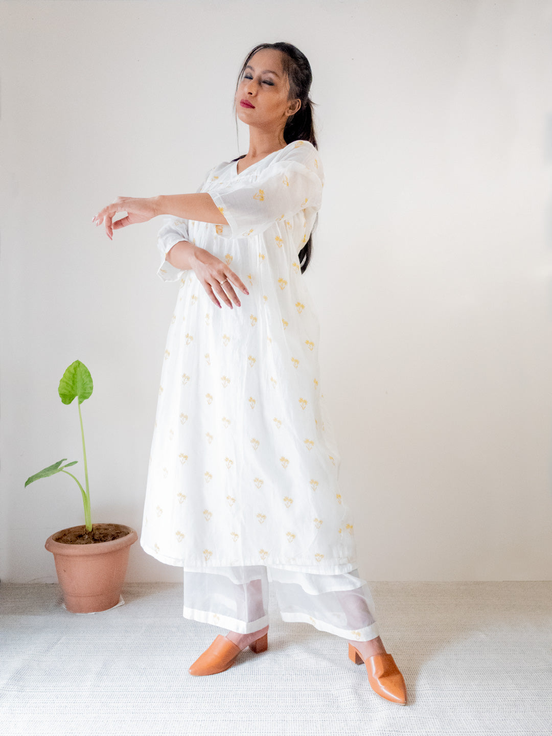 Juanita- Candid Floer Gather Tunic with Trouser