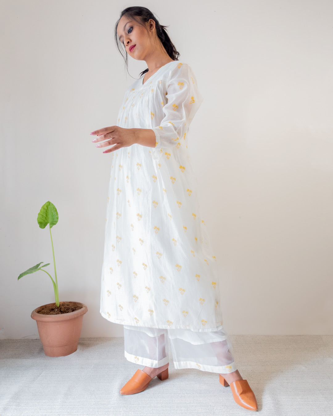 Juanita- Candid Floer Gather Tunic with Trouser