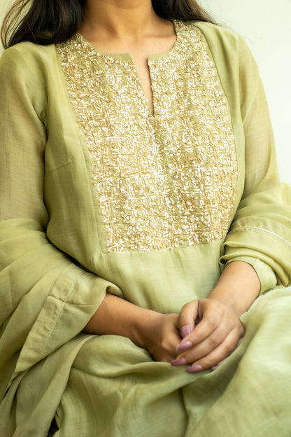 Juanita- Sage Green Dabka set